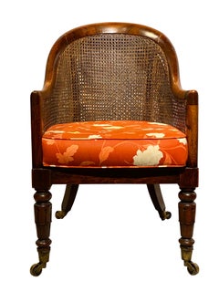 Regency Faux Rosewood Caned Tub Chair