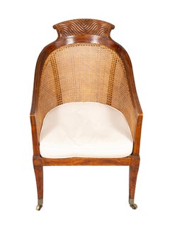 Regency Faux Rosewood Caned Tub Chair