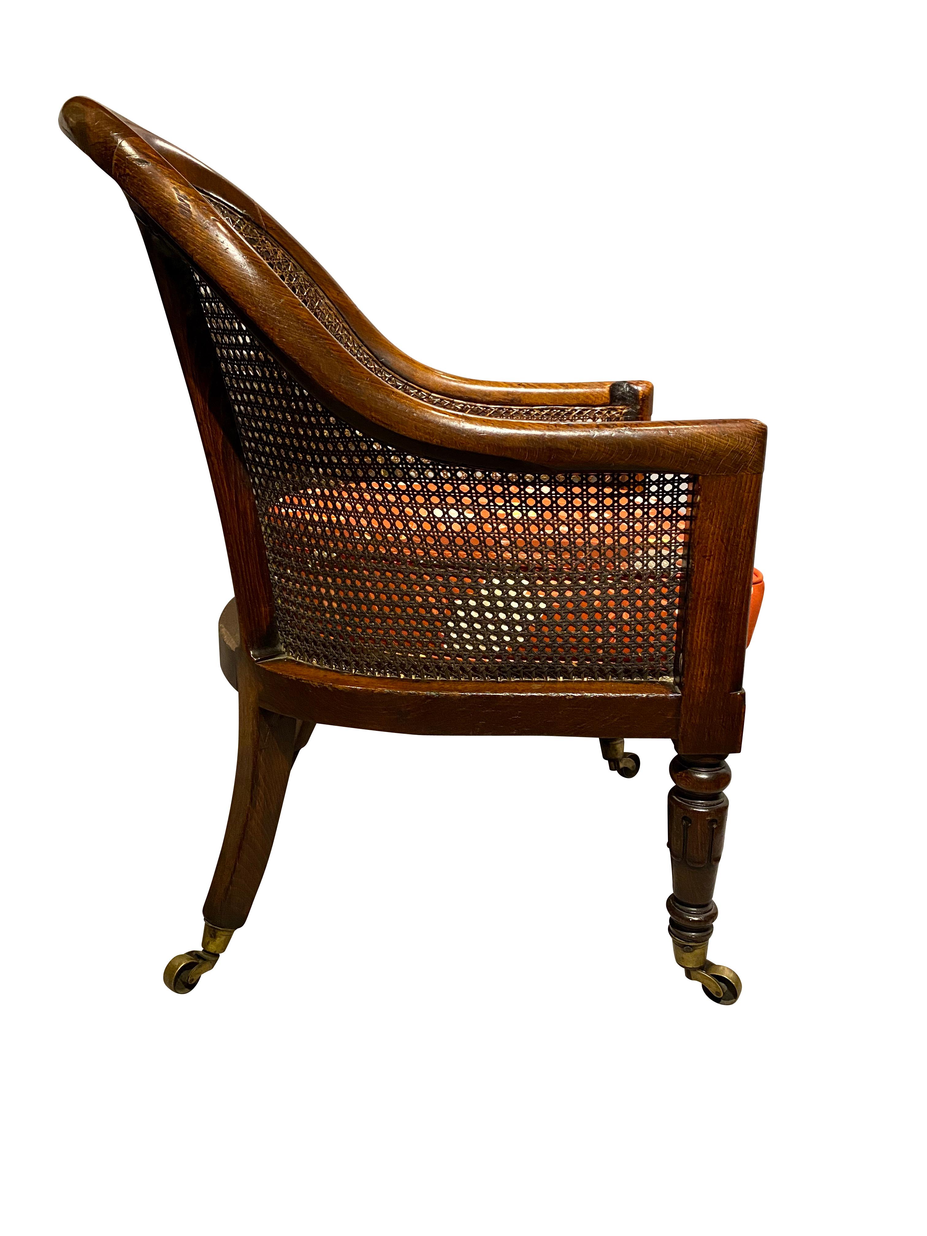 Regency Faux Rosewood Caned Tub Chair 1