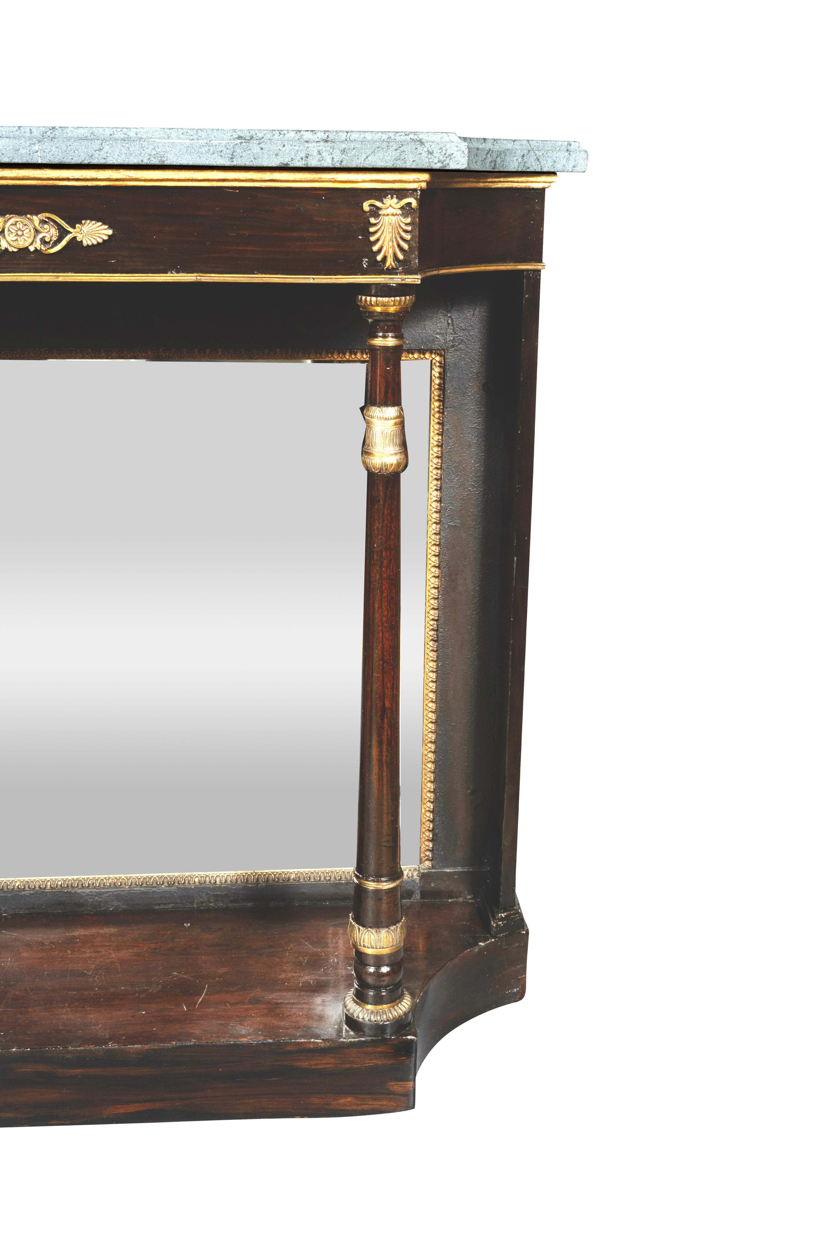 Regency Faux Rosewood Console Table For Sale 3
