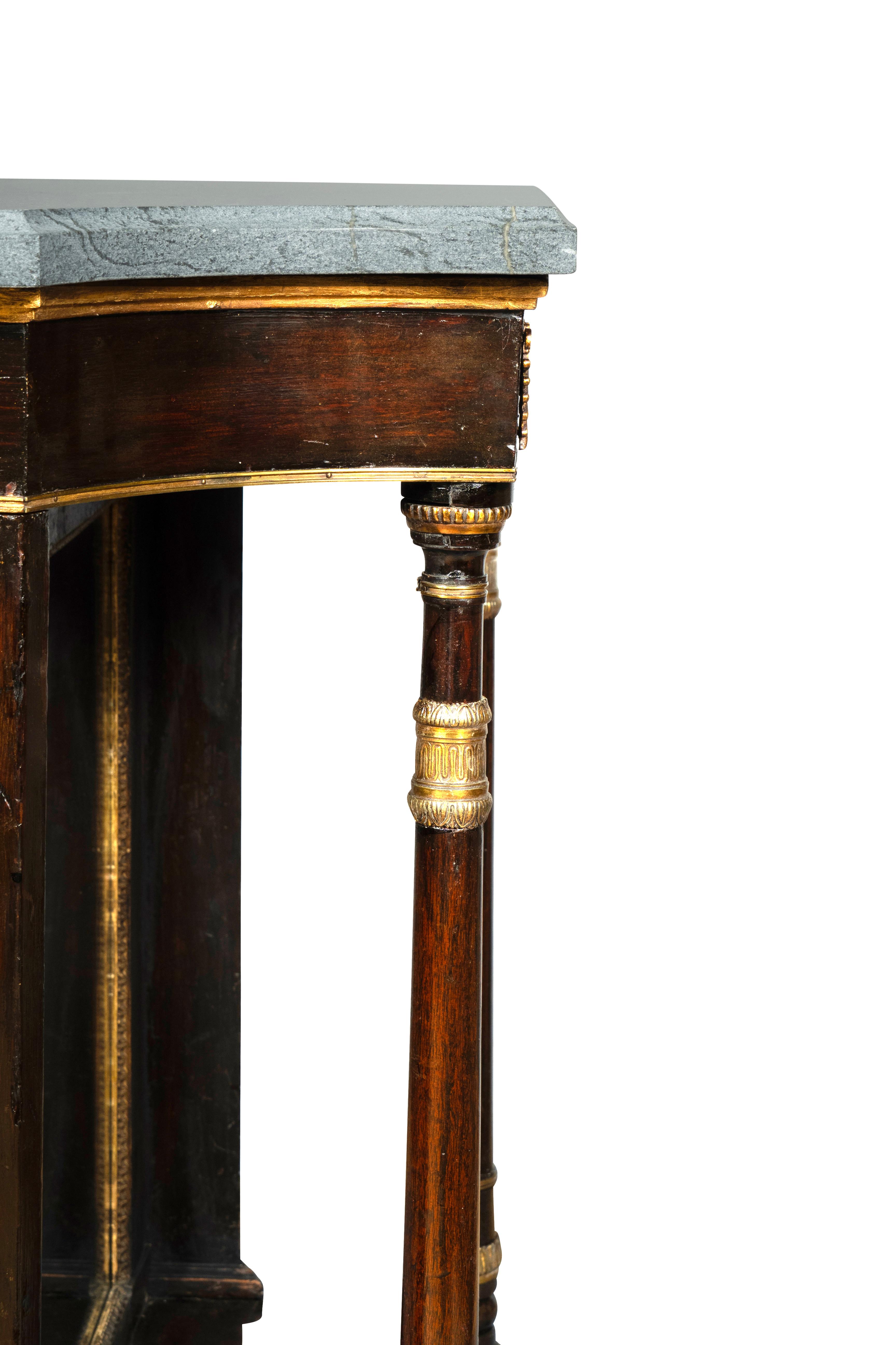 Regency Faux Rosewood Console Table For Sale 5