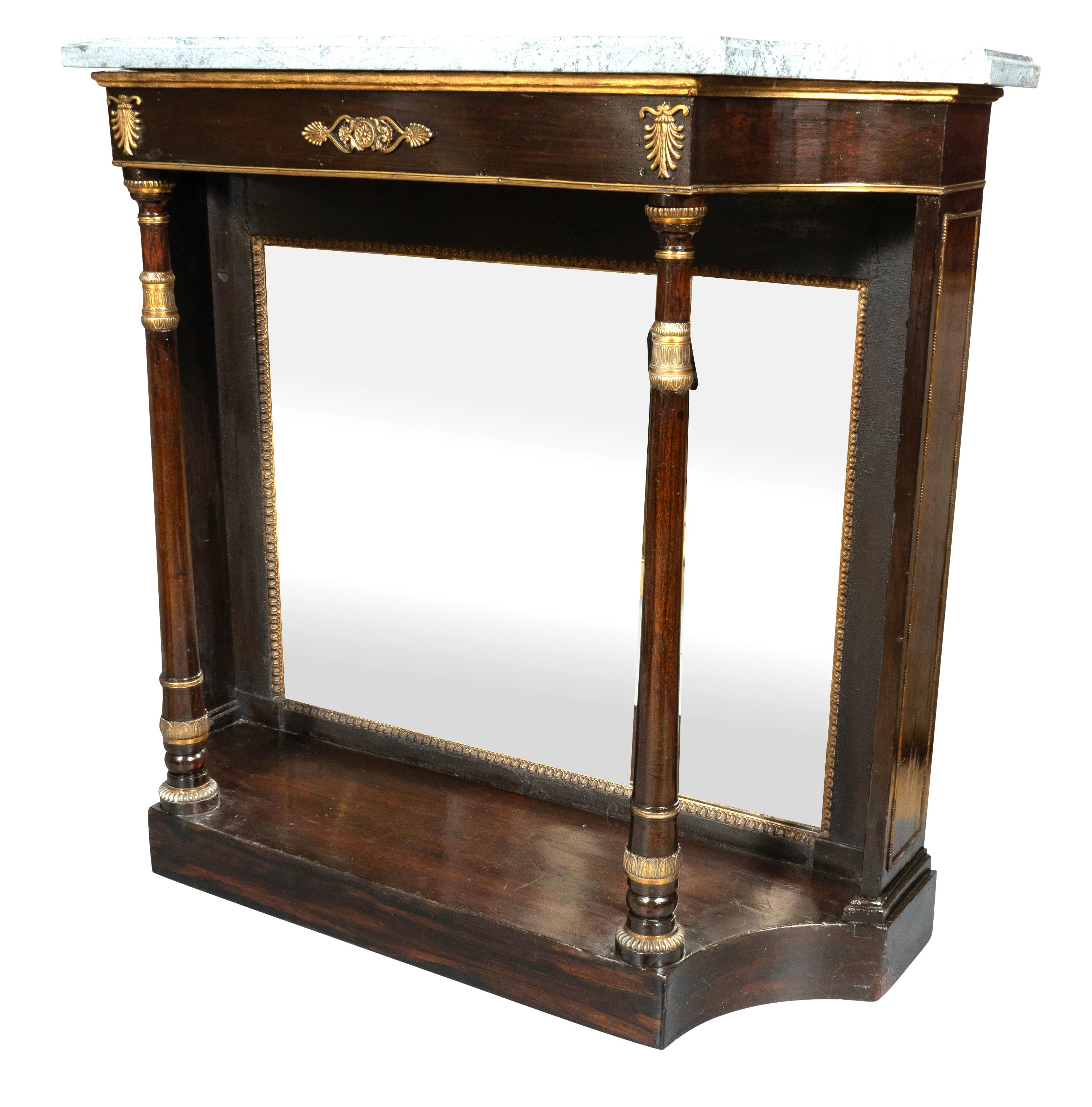 English Regency Faux Rosewood Console Table For Sale