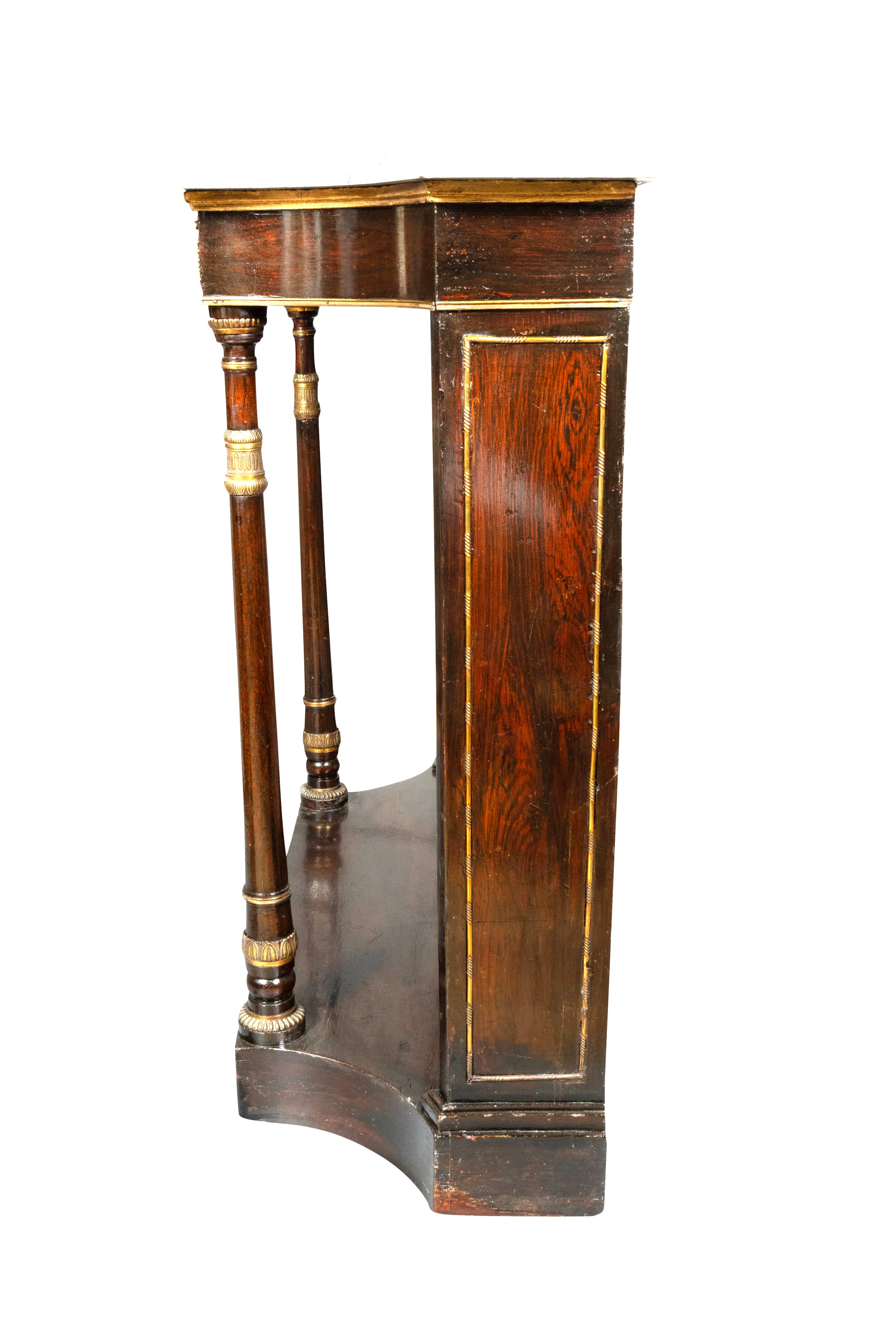 Faux Bois Regency Faux Rosewood Console Table For Sale
