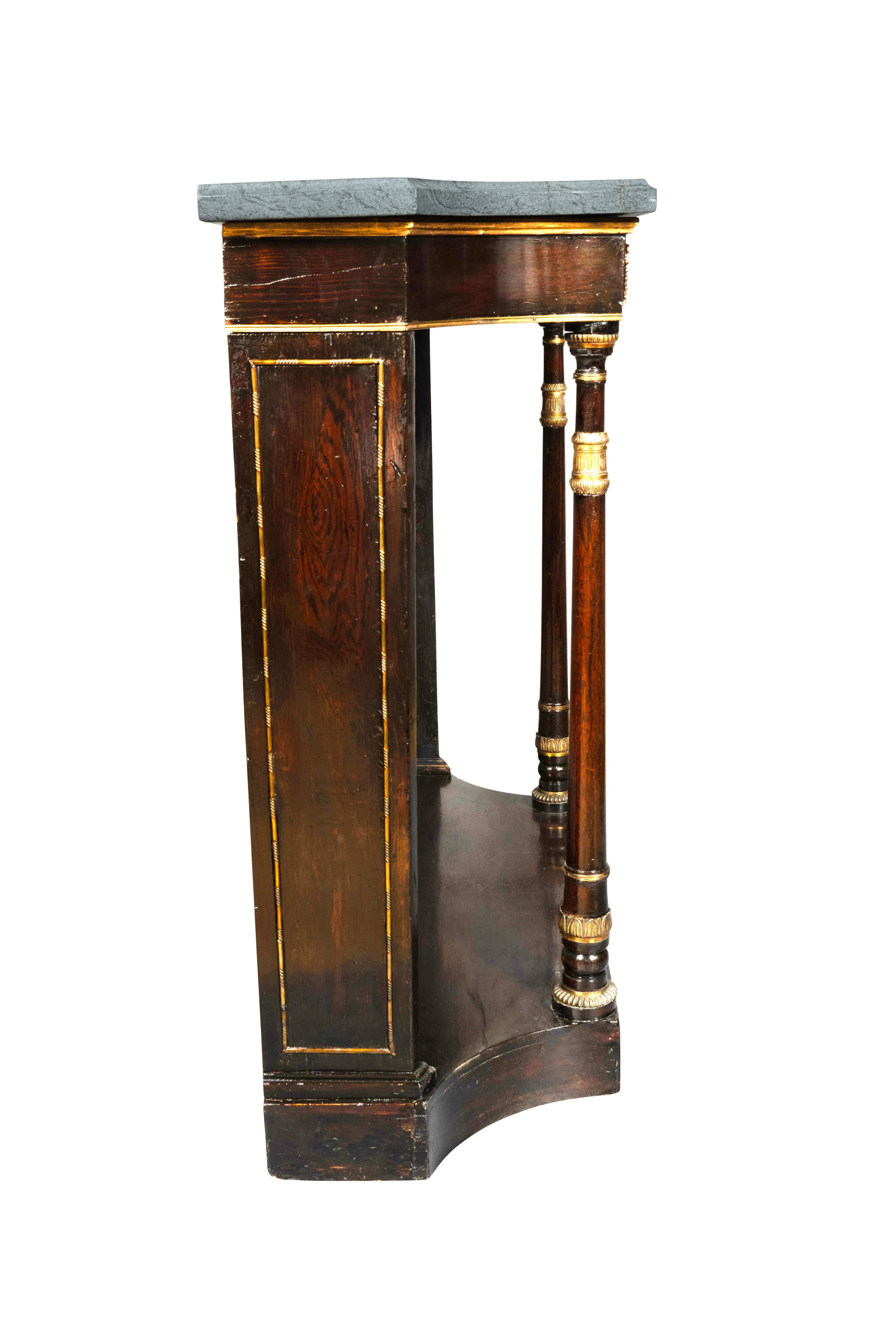 Early 19th Century Regency Faux Rosewood Console Table For Sale