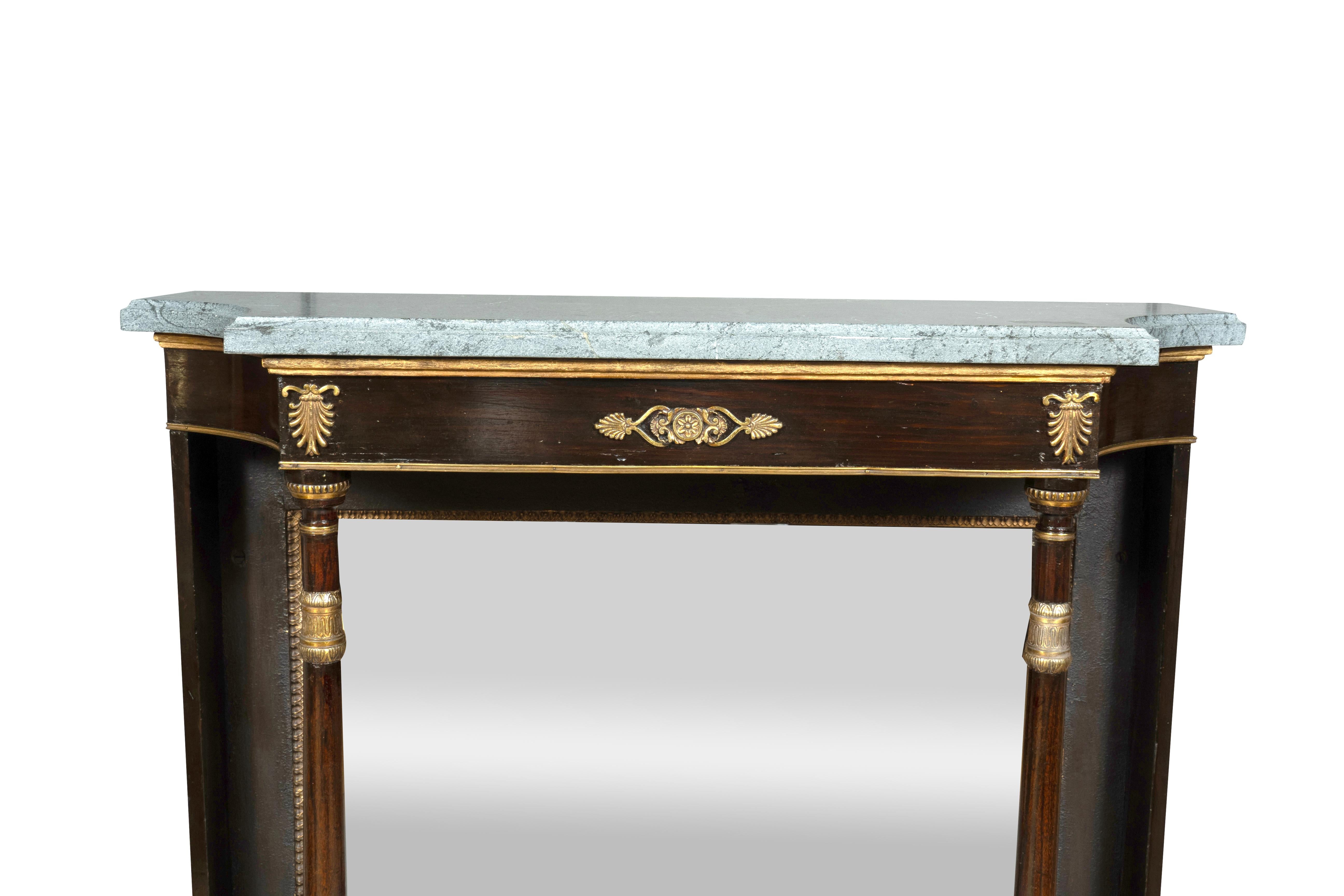Regency Faux Rosewood Console Table For Sale 1
