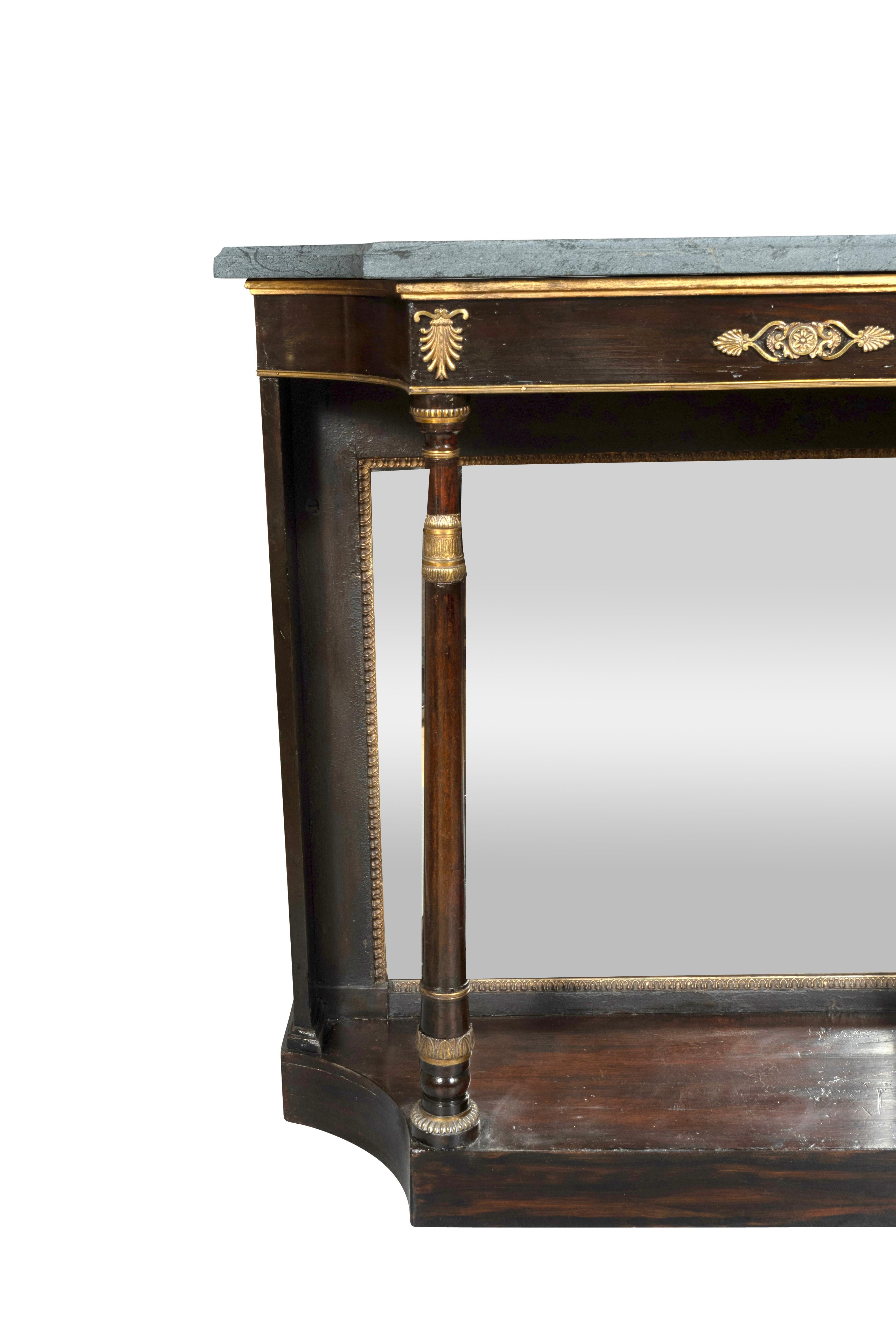 Regency Faux Rosewood Console Table For Sale 2