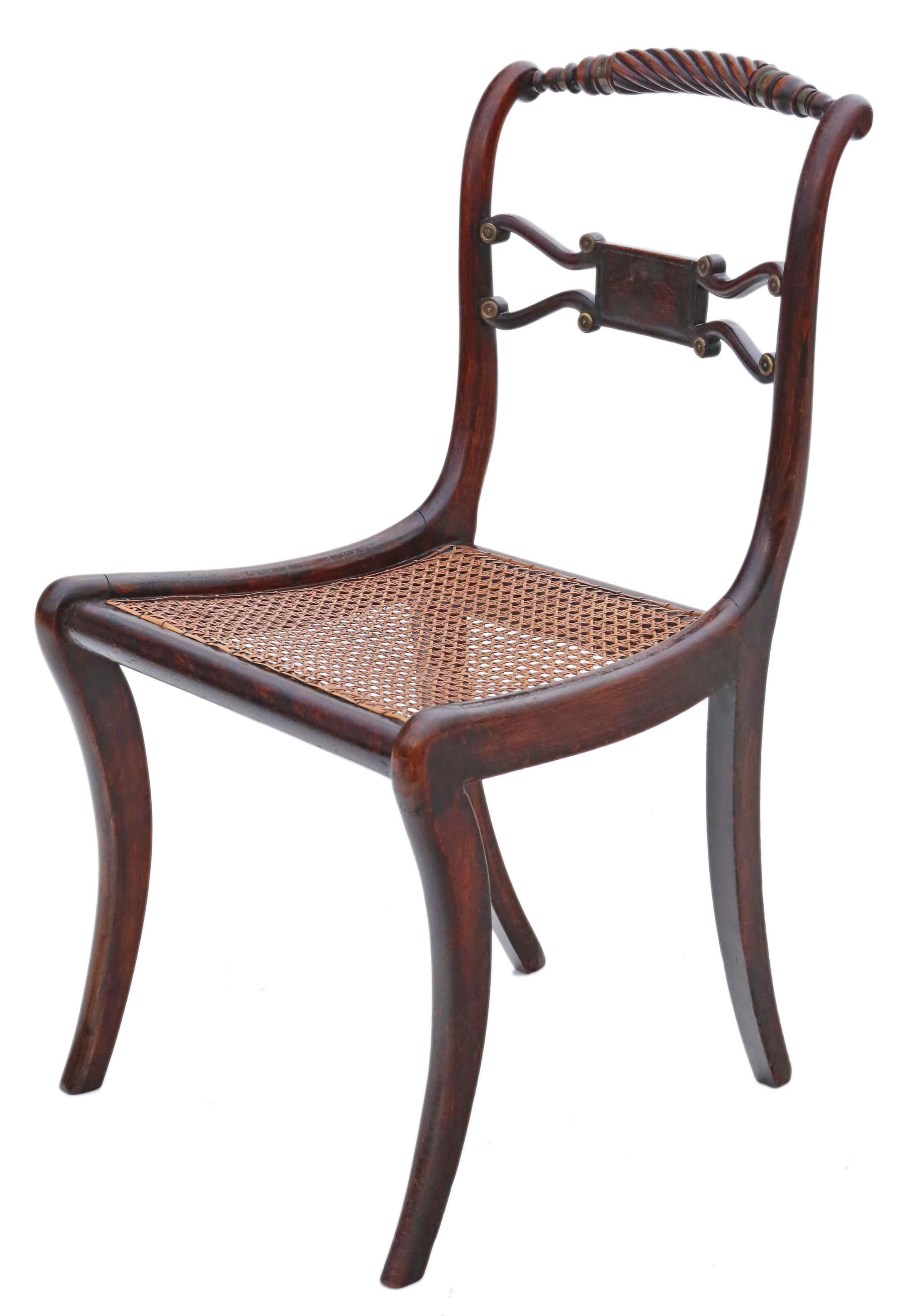 Early 19th Century Regency Faux Rosewood Dining Chairs: Set of 8, Antique Quality, 19th Century