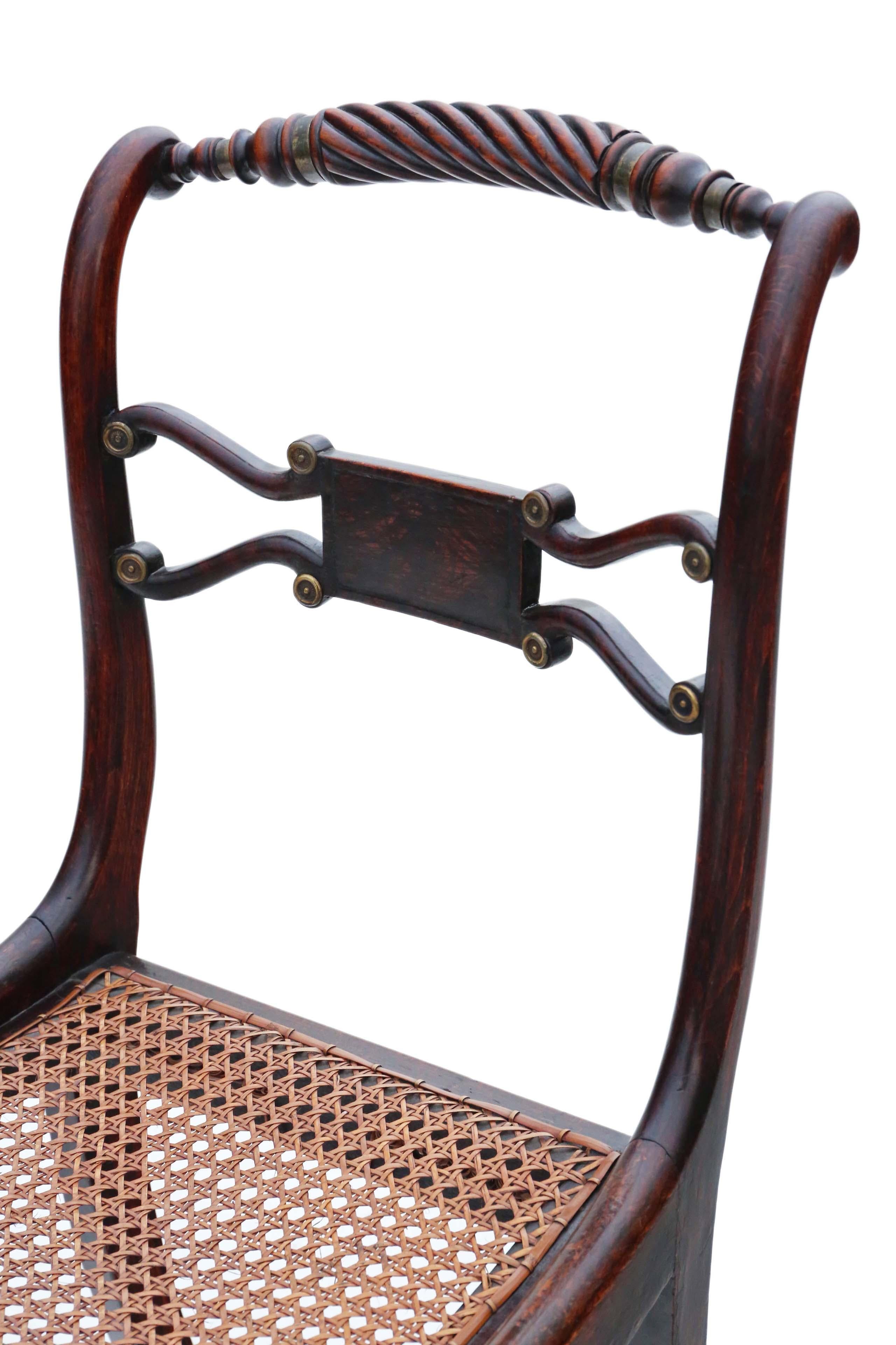 Regency Faux Rosewood Dining Chairs: Set of 8, Antique Quality, 19th Century For Sale 3