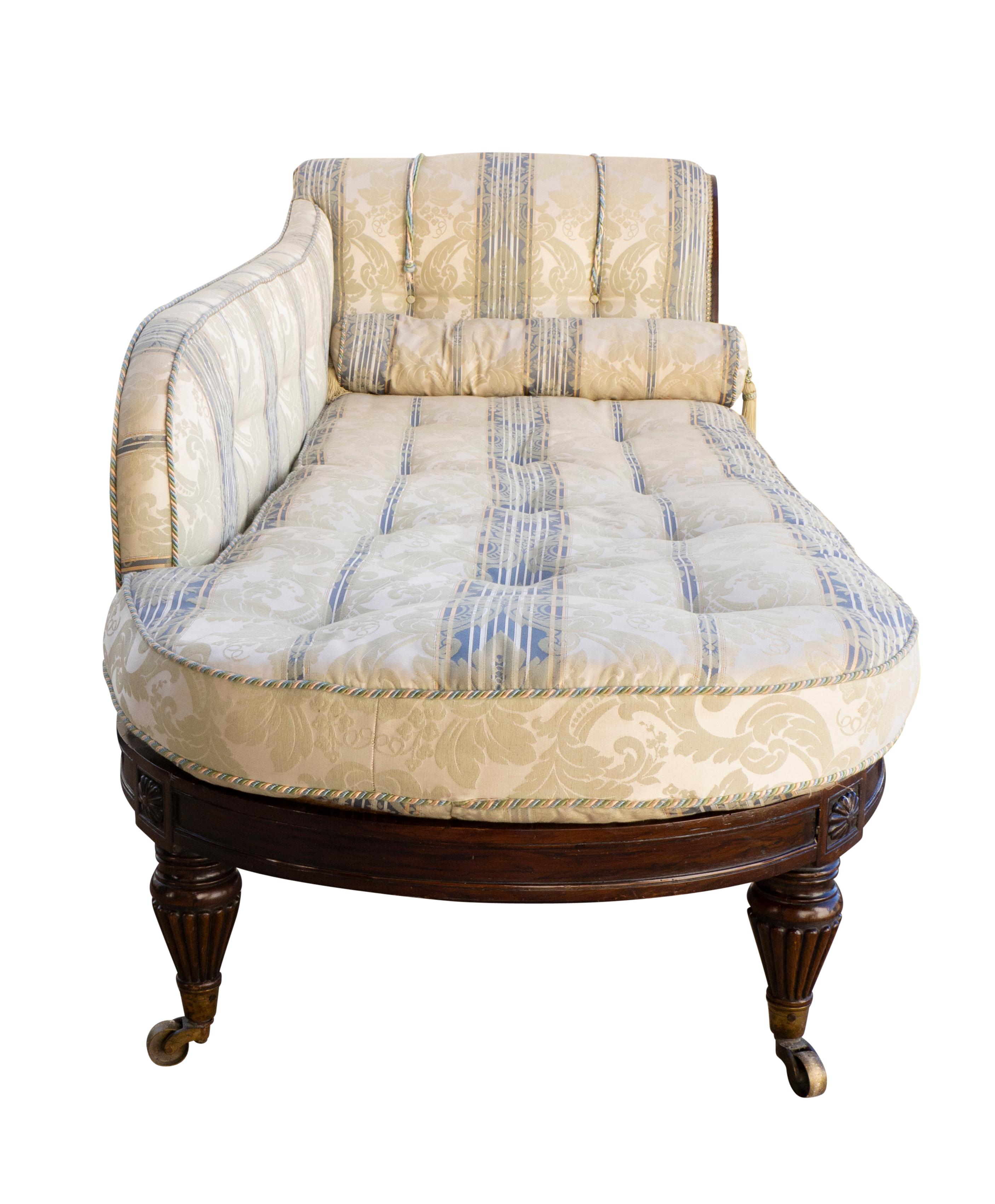 Regency Faux Rosewood Recamier In Good Condition For Sale In Essex, MA