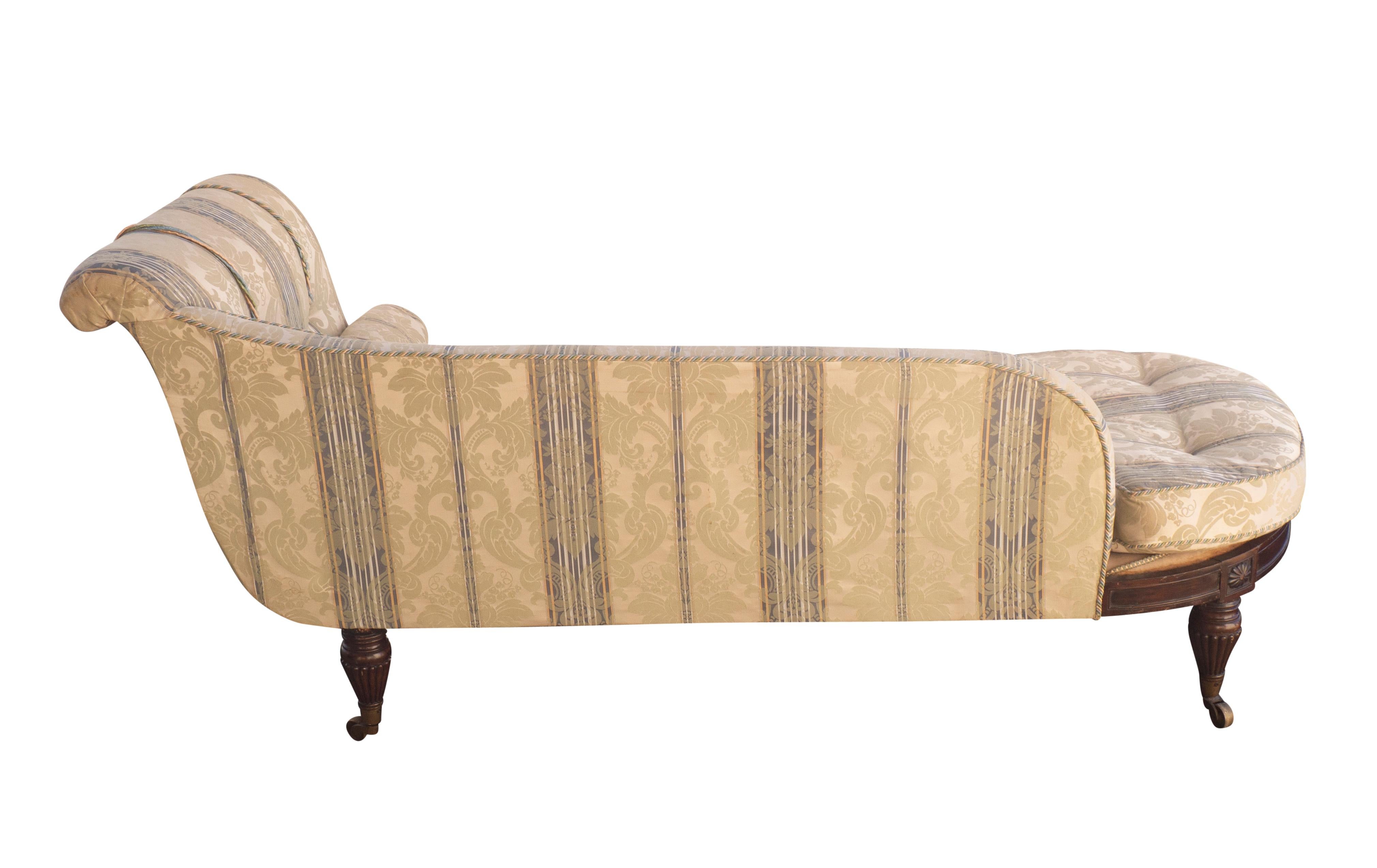 Beech Regency Faux Rosewood Recamier For Sale