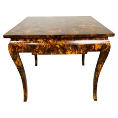 Regency Faux Tortoise Occasional End or Side Table Having SingleDrawer circa1935