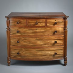 Regency Figured-Mahogany Bow-Front Chest-of-Drawers