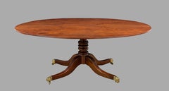 Regency Figured Mahogany Single Pedestal Breakfast Table of Large Size