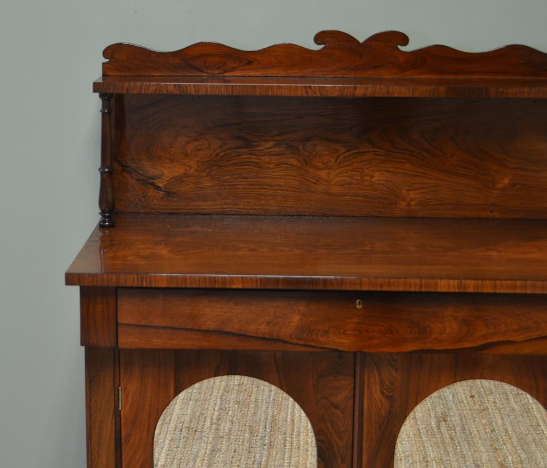 Mid-19th Century Regency Figured Rosewood Mirrored Antique Chiffonier / Cupboard For Sale