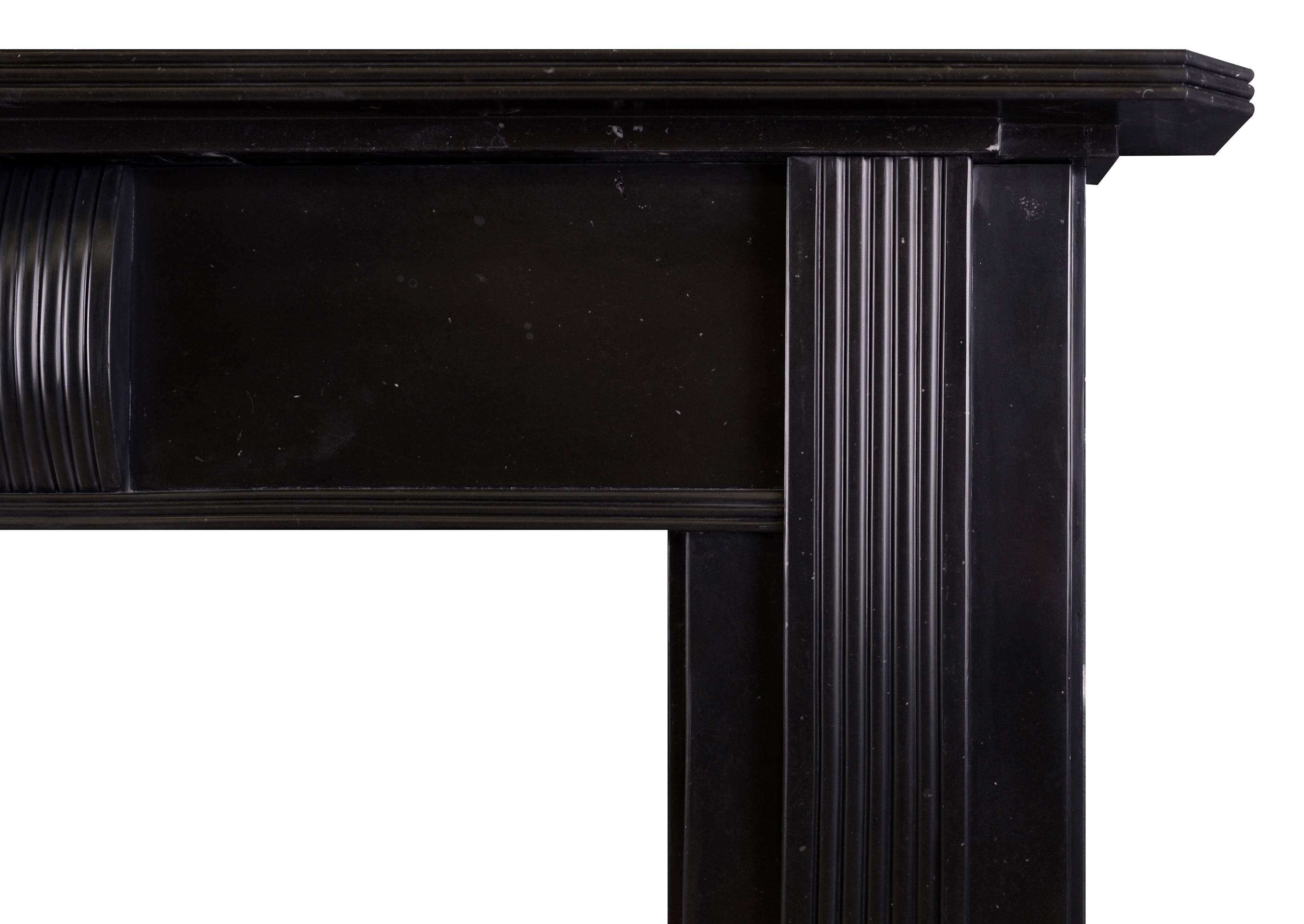 19th Century Regency Fireplace in Black Kilkenny Marble