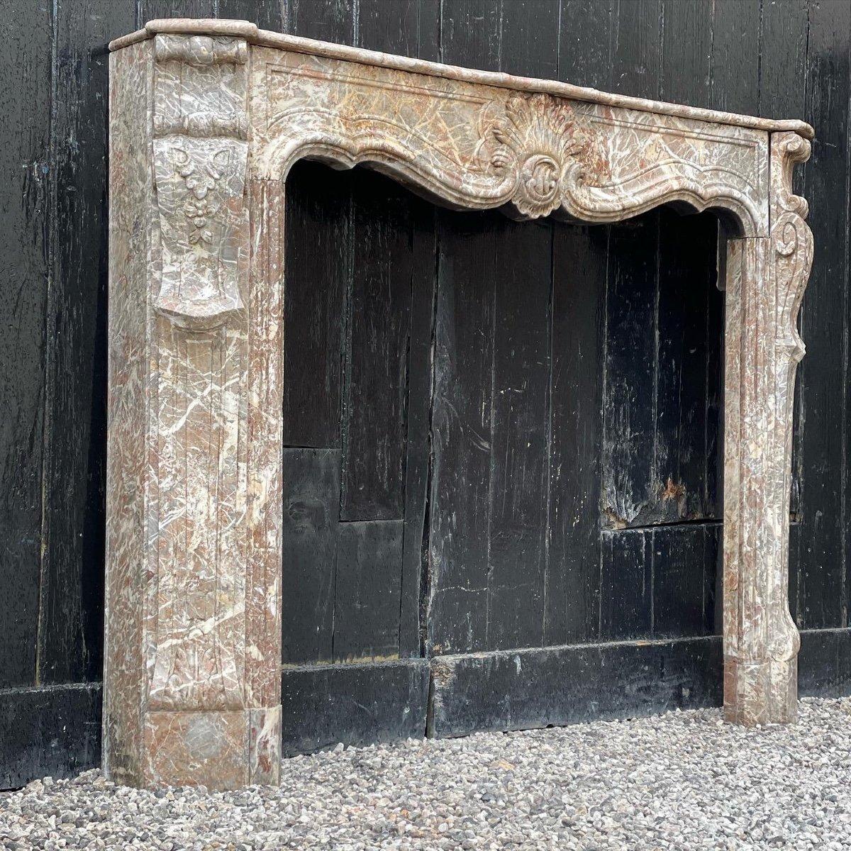 Regency Fireplace In Gray Ardennes Marble, 18th Century For Sale 5