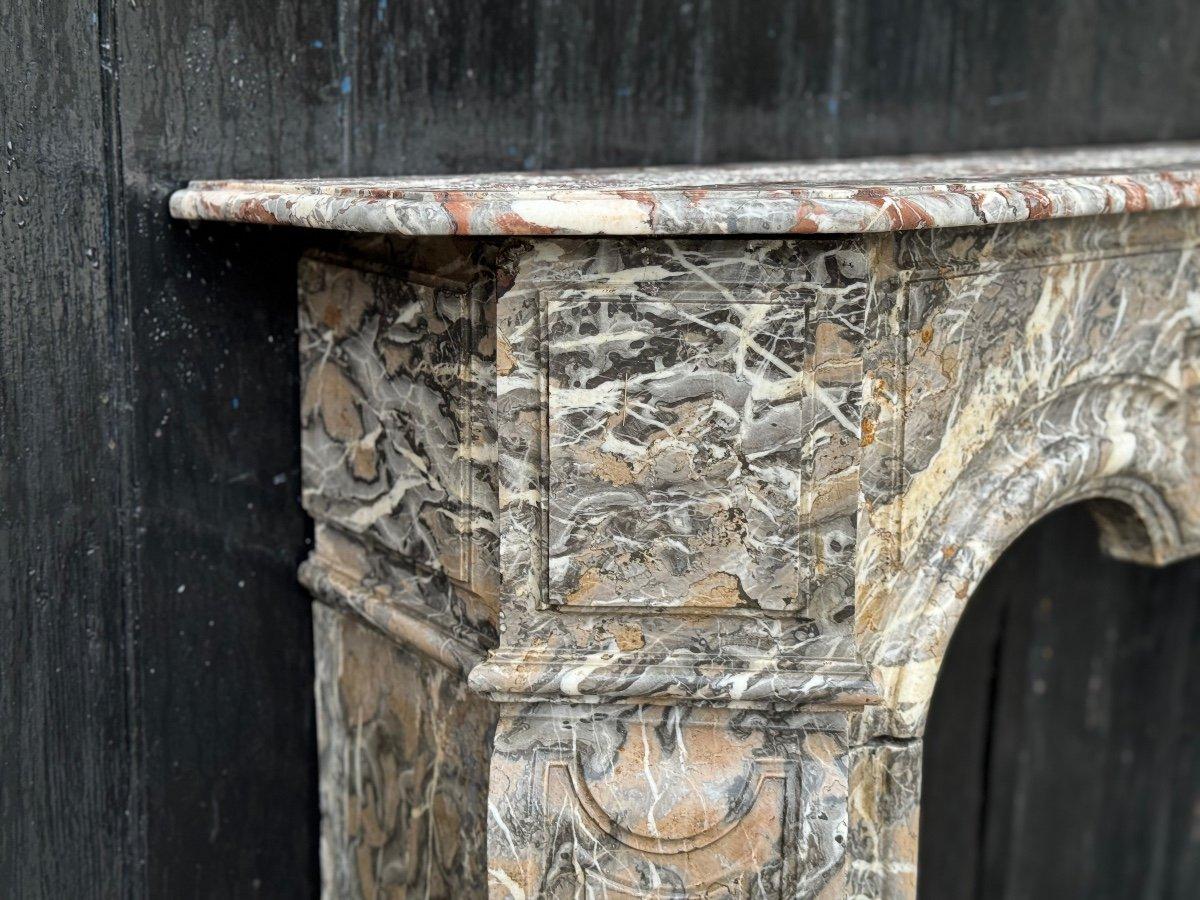Louis XIV Regency Fireplace In Gray Ardennes Marble, 18th Century For Sale