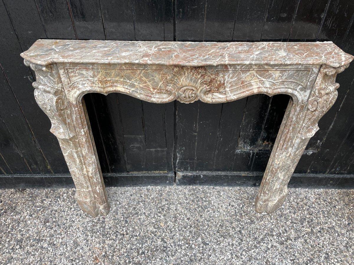 Regency Fireplace In Gray Ardennes Marble, 18th Century In Fair Condition For Sale In Honnelles, WHT