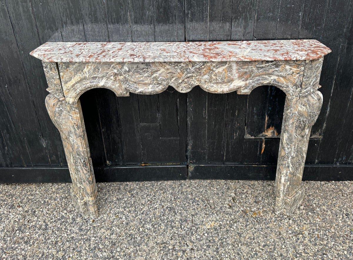 Regency Fireplace In Gray Ardennes Marble, 18th Century For Sale 2