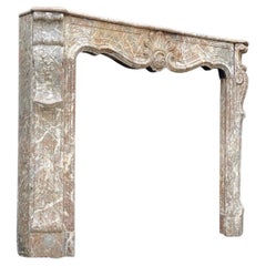 Antique Regency Fireplace In Gray Ardennes Marble, 18th Century