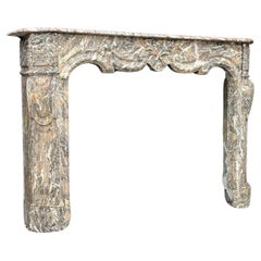 Antique Regency Fireplace In Gray Ardennes Marble, 18th Century