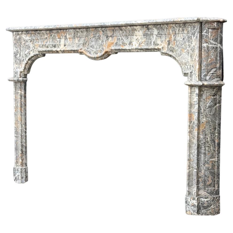 Regency-Kamin aus grauem Ardenner Marmor, 18. Jahrhundert
