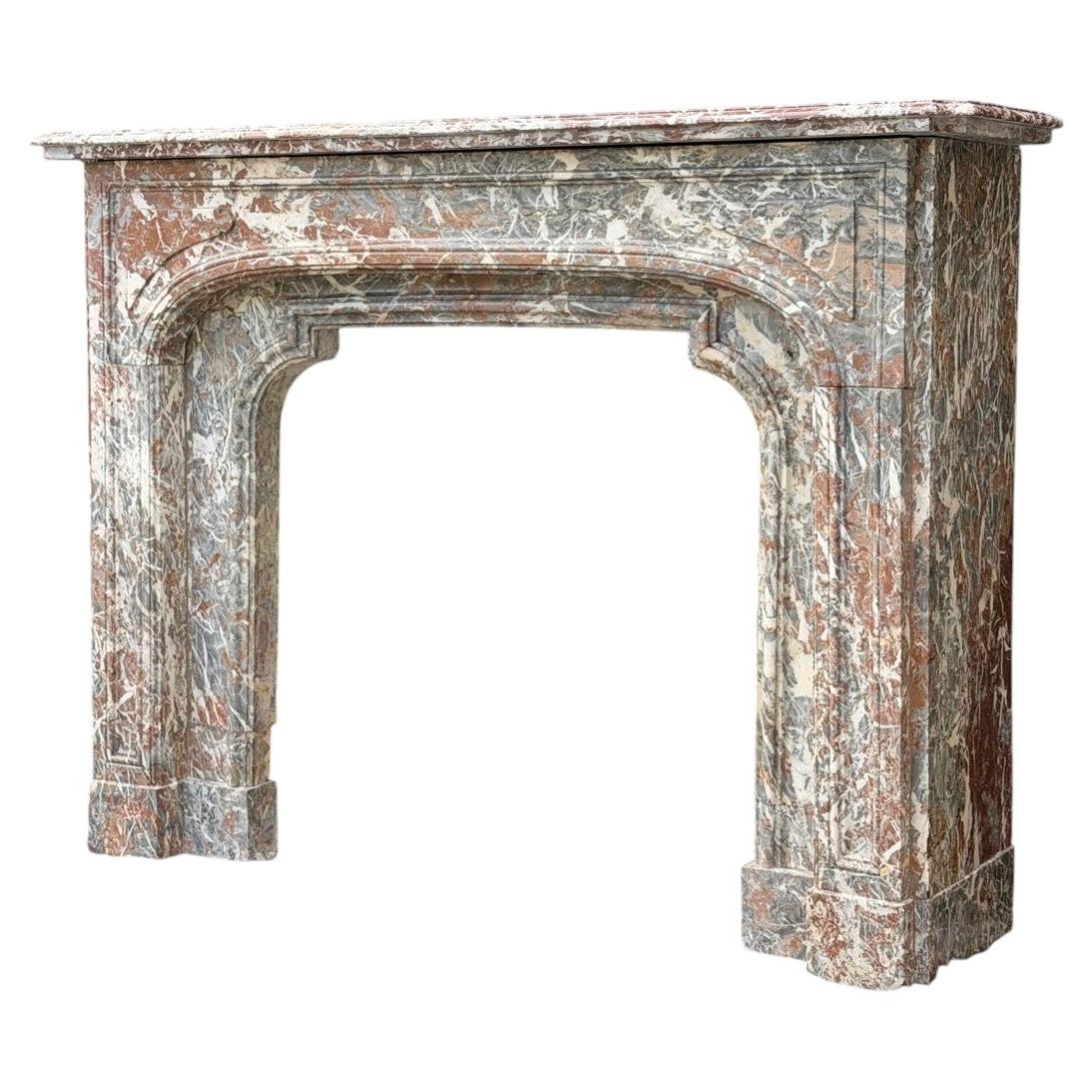 Regency fireplace in grey Ardennes marble, 18th century For Sale