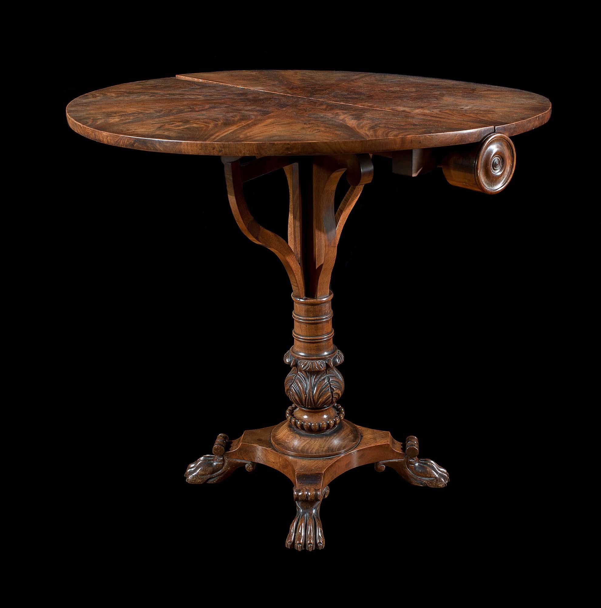 Regency Flame Mahogany Drop-Leaf Occasional Table im Zustand „Gut“ in London, GB