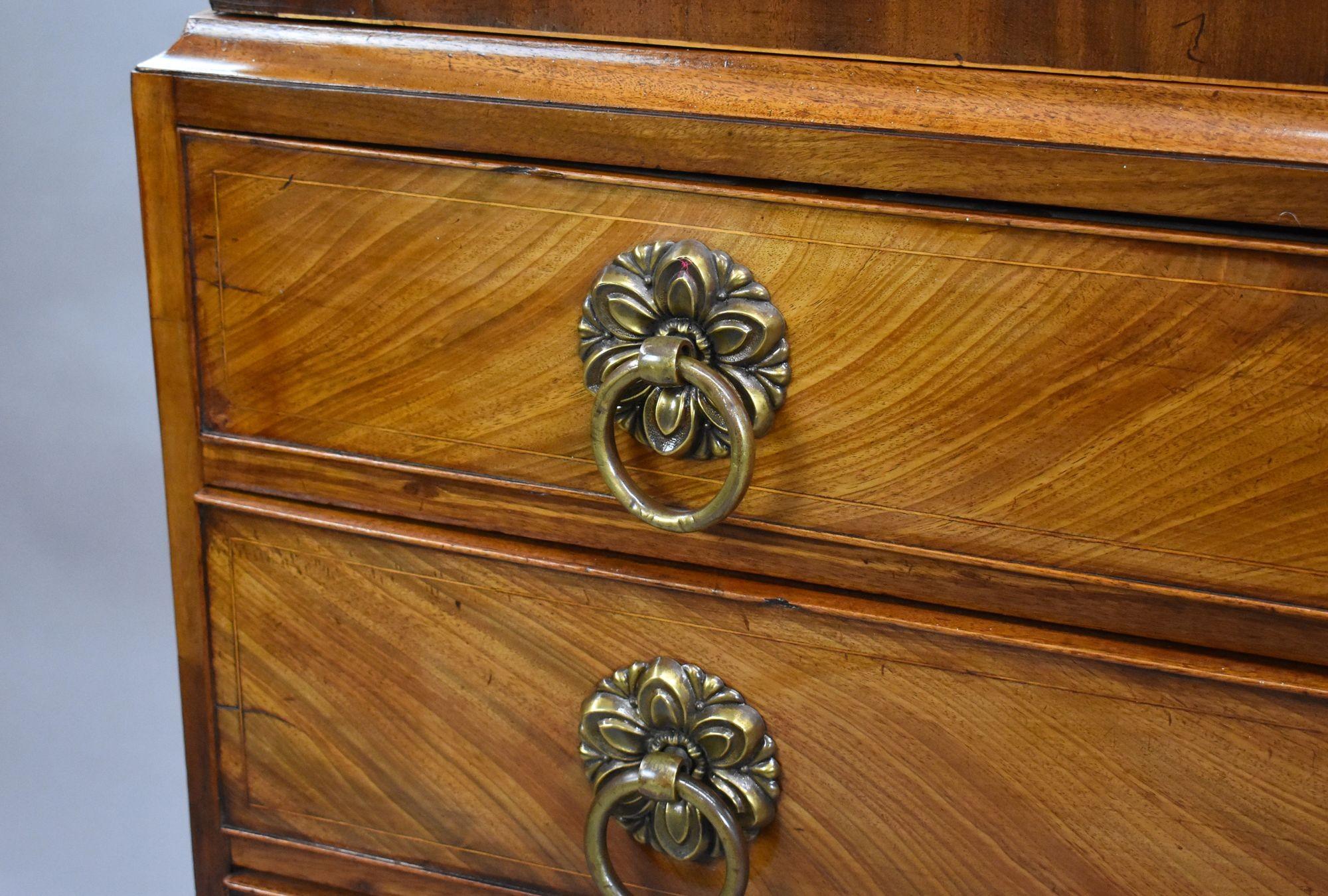 Regency Flame Mahogany Linen Press For Sale 5
