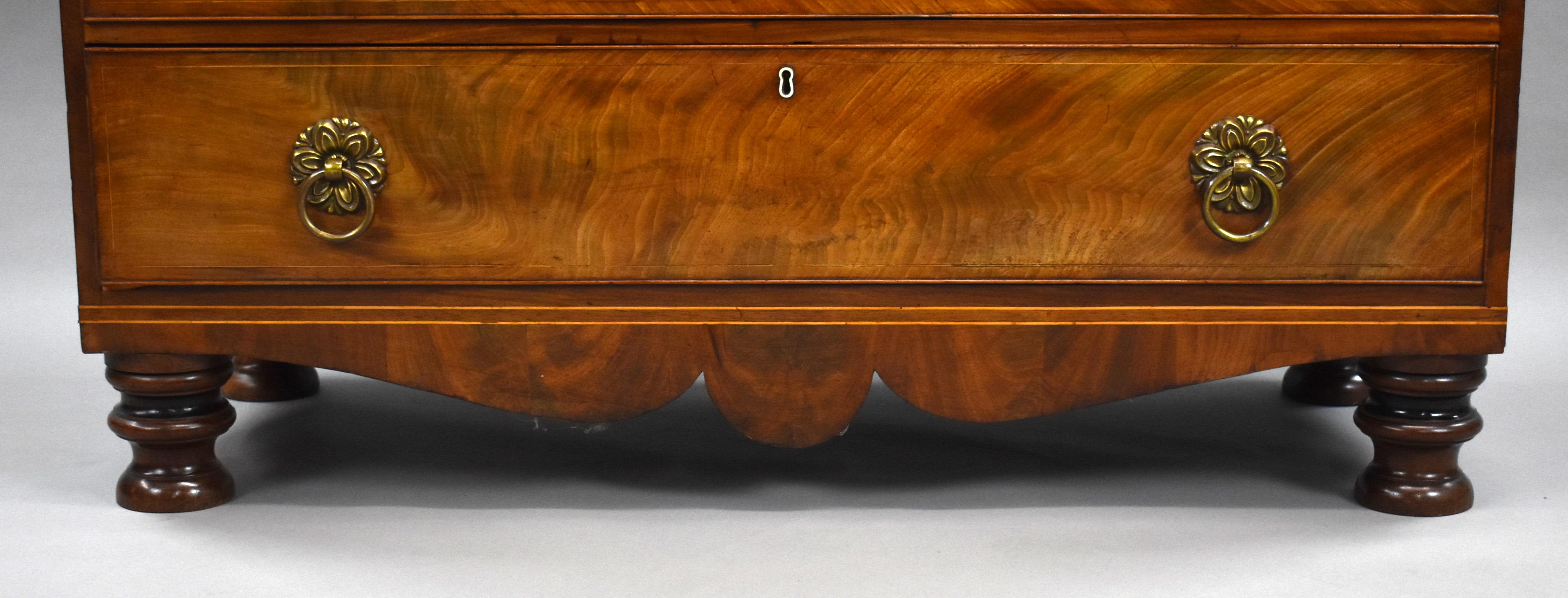 Regency Flame Mahogany Linen Press For Sale 3