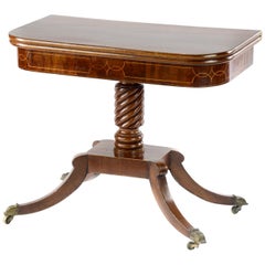 Regency Fold over Top Tea Table with Box Wood Stringing
