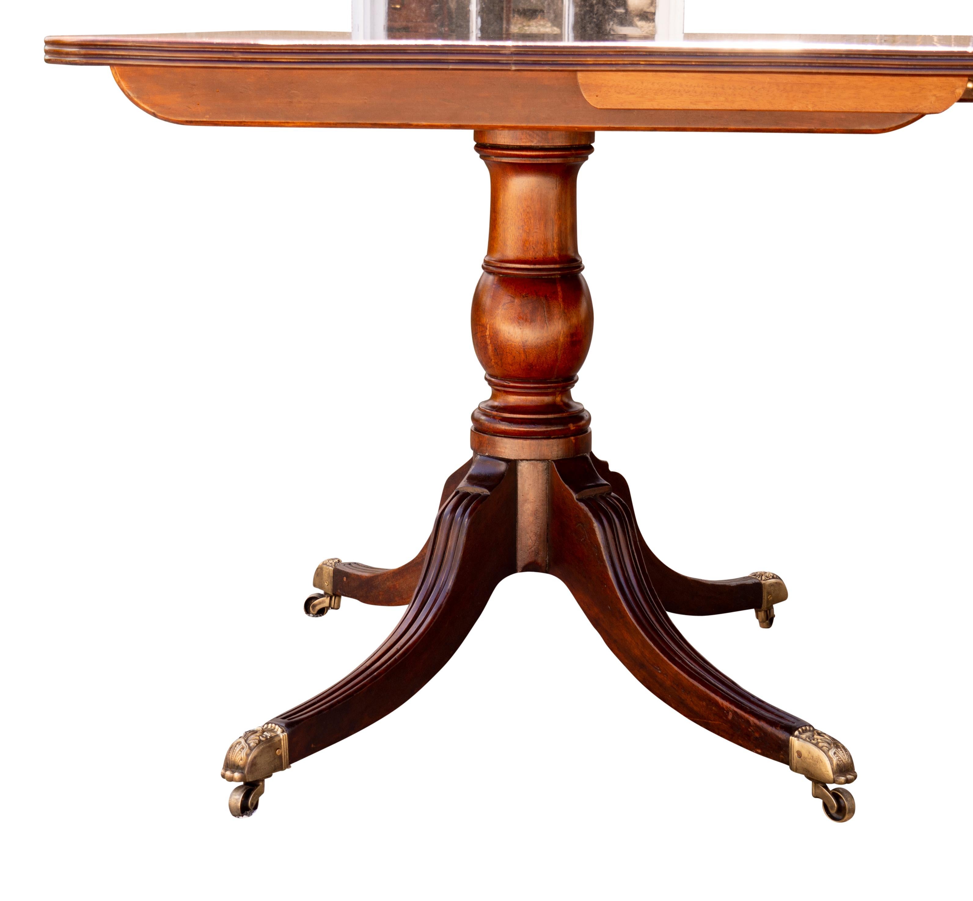 Regency Four Pedestal Mahogany Dining Table For Sale 8