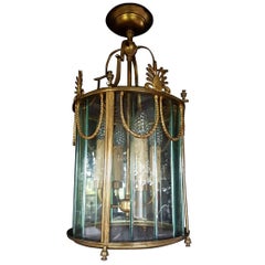 Regency French Multi Panel Gilt Bronze Four-Light Lantern Regency French Multi Panel Gilt Bronze Four-Light Lantern