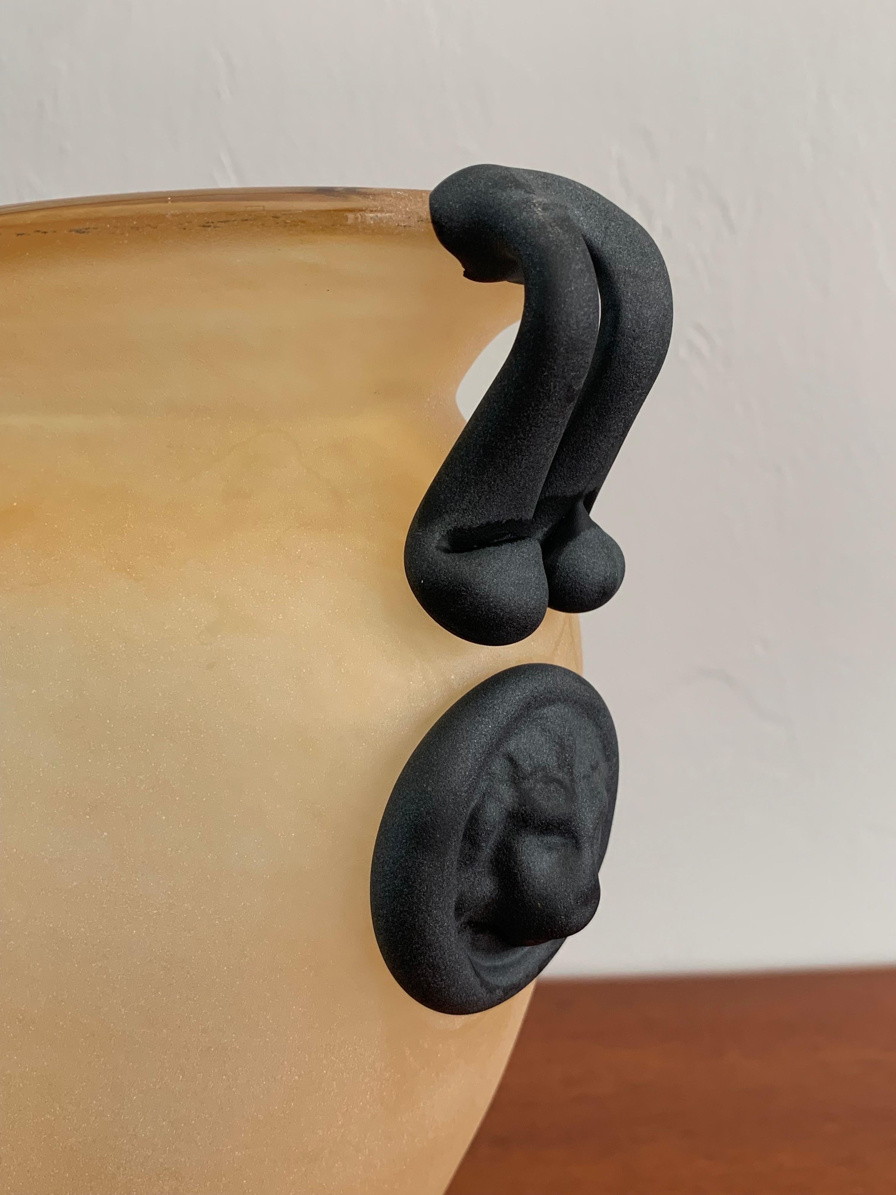 20ième siècle Vase en verre d'art dépoli Regency en vente