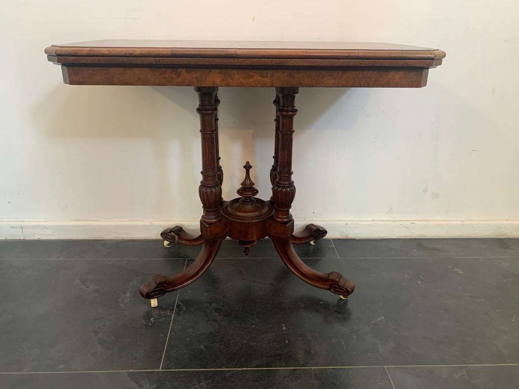 Regency Gambling Table in Mahogany Inlaid on Briar, England, 1800s For Sale 3