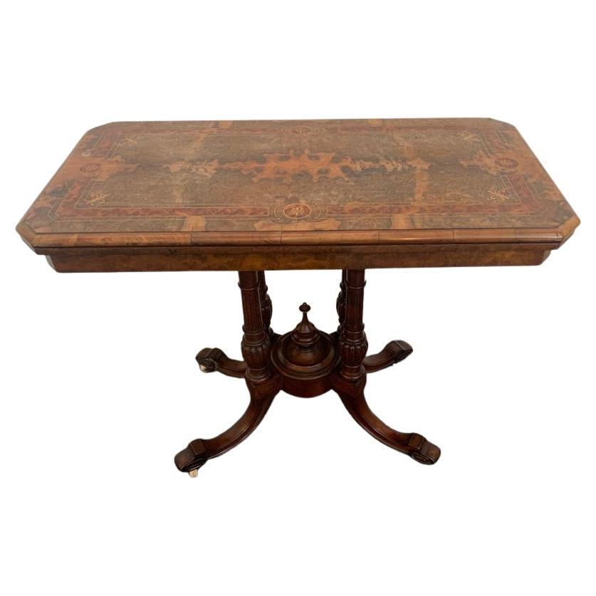 Regency- Gambling-Tisch aus Mahagoni mit Intarsien auf Briar, England, 1800er Jahre