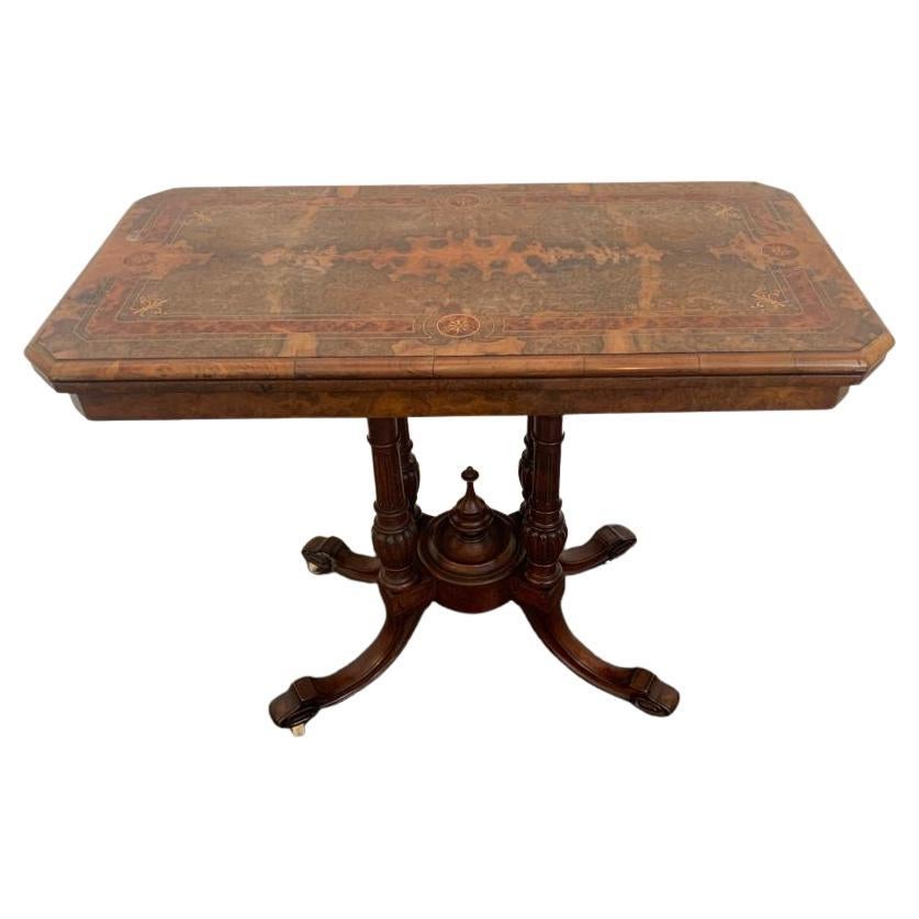 Table de jeu Regency en acajou incrusté sur Briar, Angleterre, années 1800