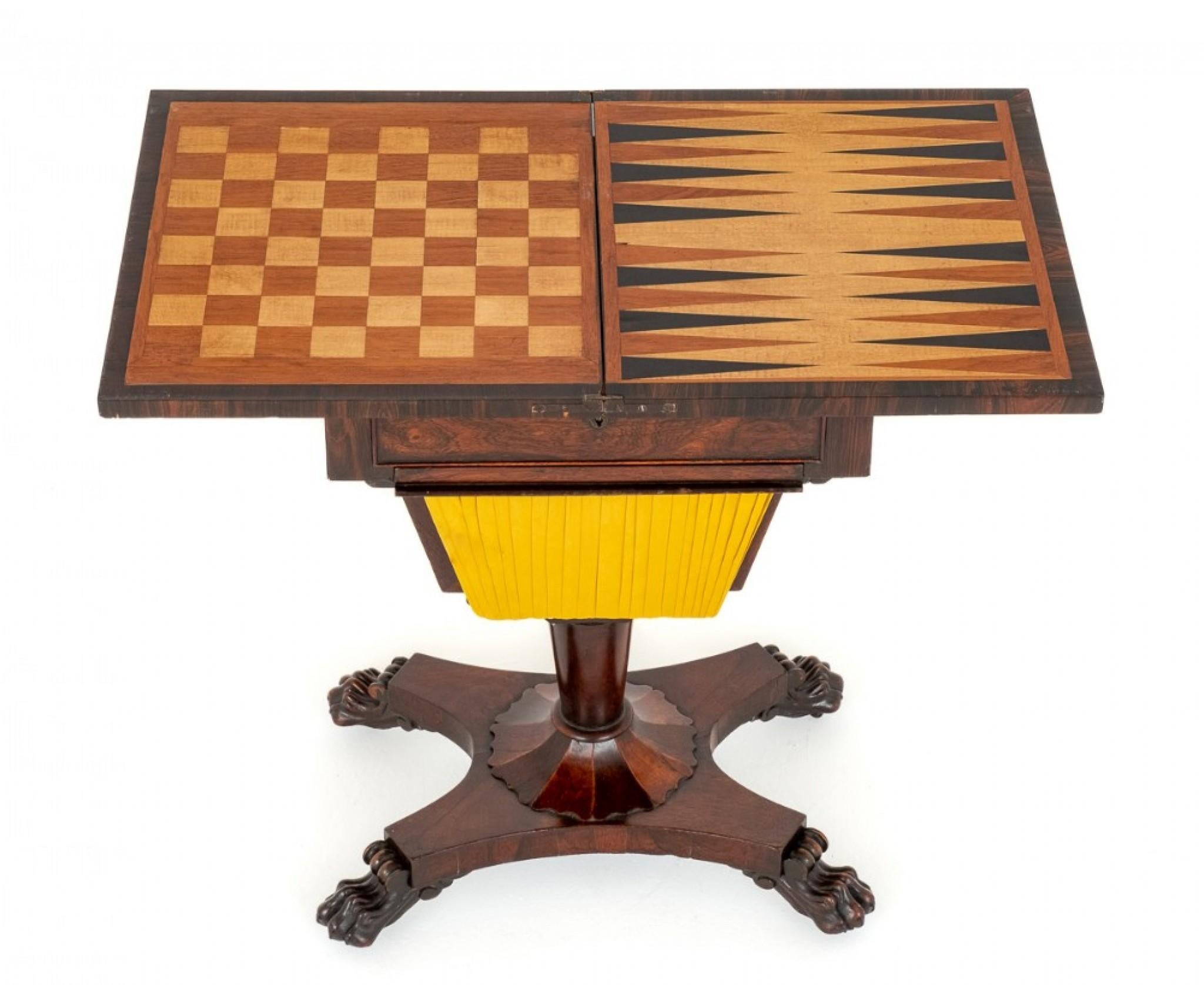 Regency Games Sewing Table Chess For Sale 2