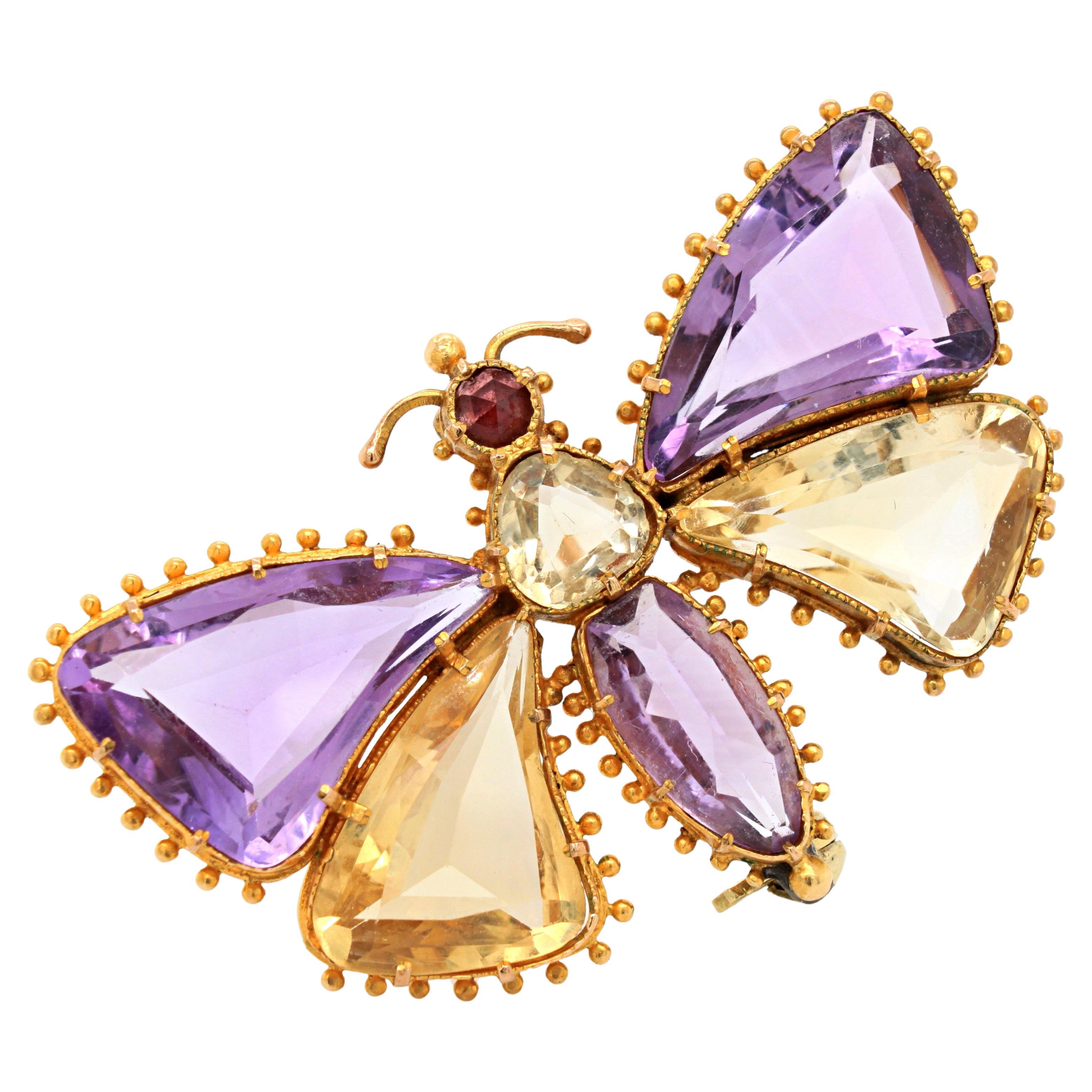 Regency Gem-Set Butterfly Brooch, Early 19th Century