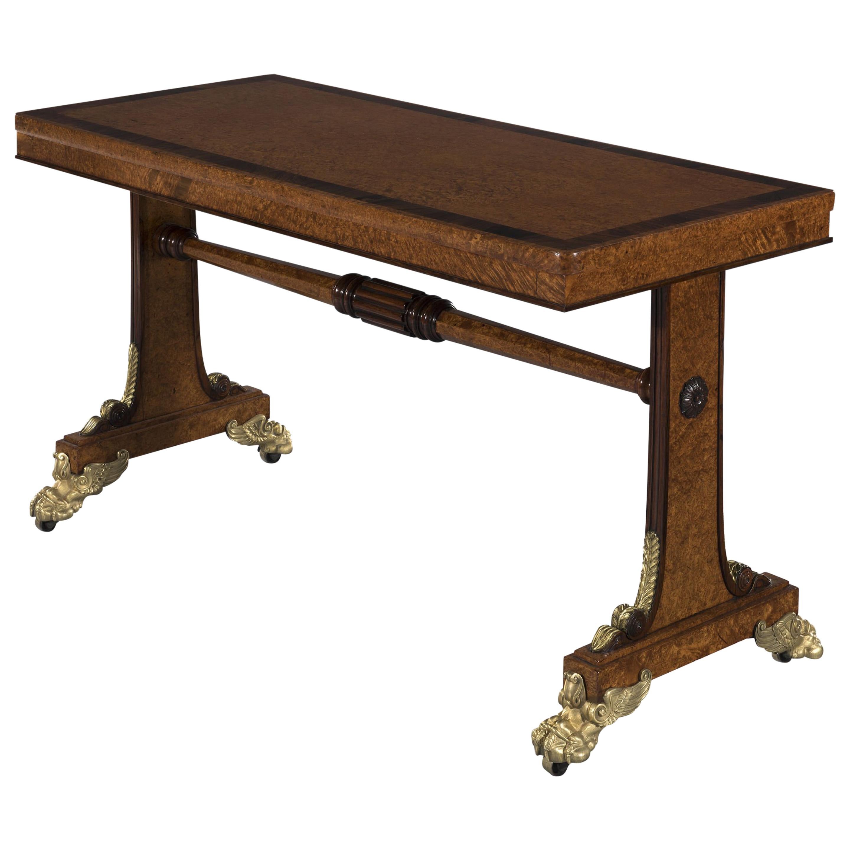 Regency George IV Amboyna and Rosewood Side Table Morel and Seddon For Sale