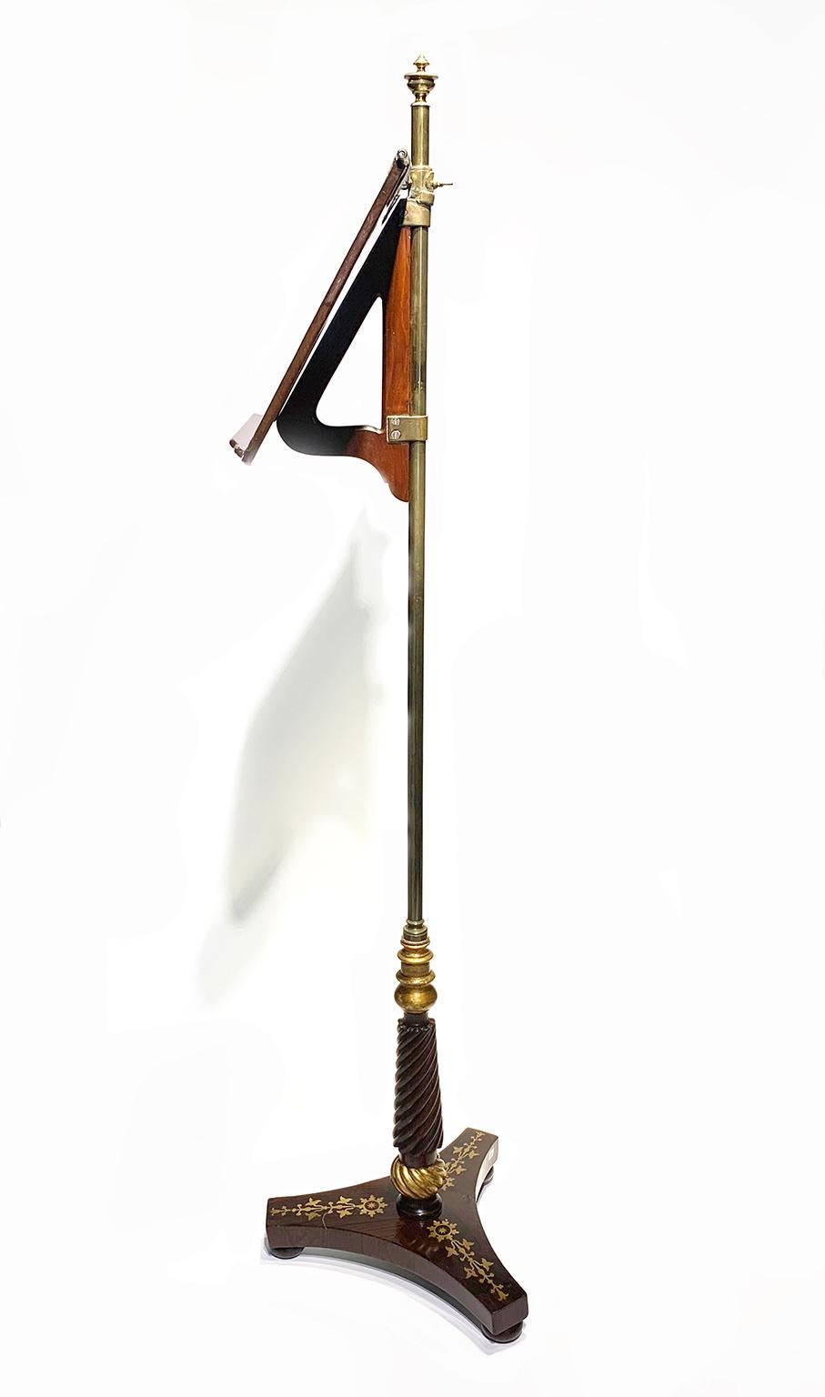 Brass Regency George IV English Music Stand or Lectern, circa 1830