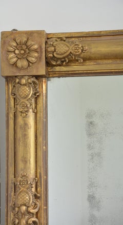 Vergoldeter Regency-Spiegel über dem Kaminsims mit leicht stockigem Glas, 92,5 × 147,5 cm