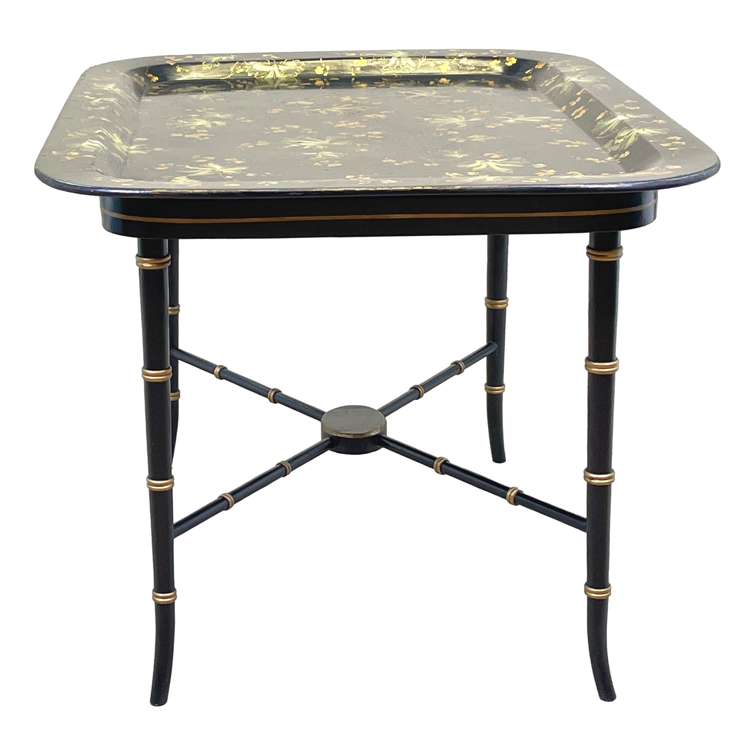 A Fine Quality Late Regency Period 19th Century Papier Mache tray On Stand, Or Coffee Table, Having Elegant Hand Painted And Gilded Decoration, Housed On Attractive Bamboo Effect Stand.


What better way to look after the environment than to