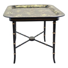 Regency Gilded Papier Mache Tray on Stand