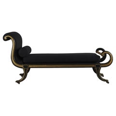 Regency Gilt and Lacqurered Beech Recamier, C 1820