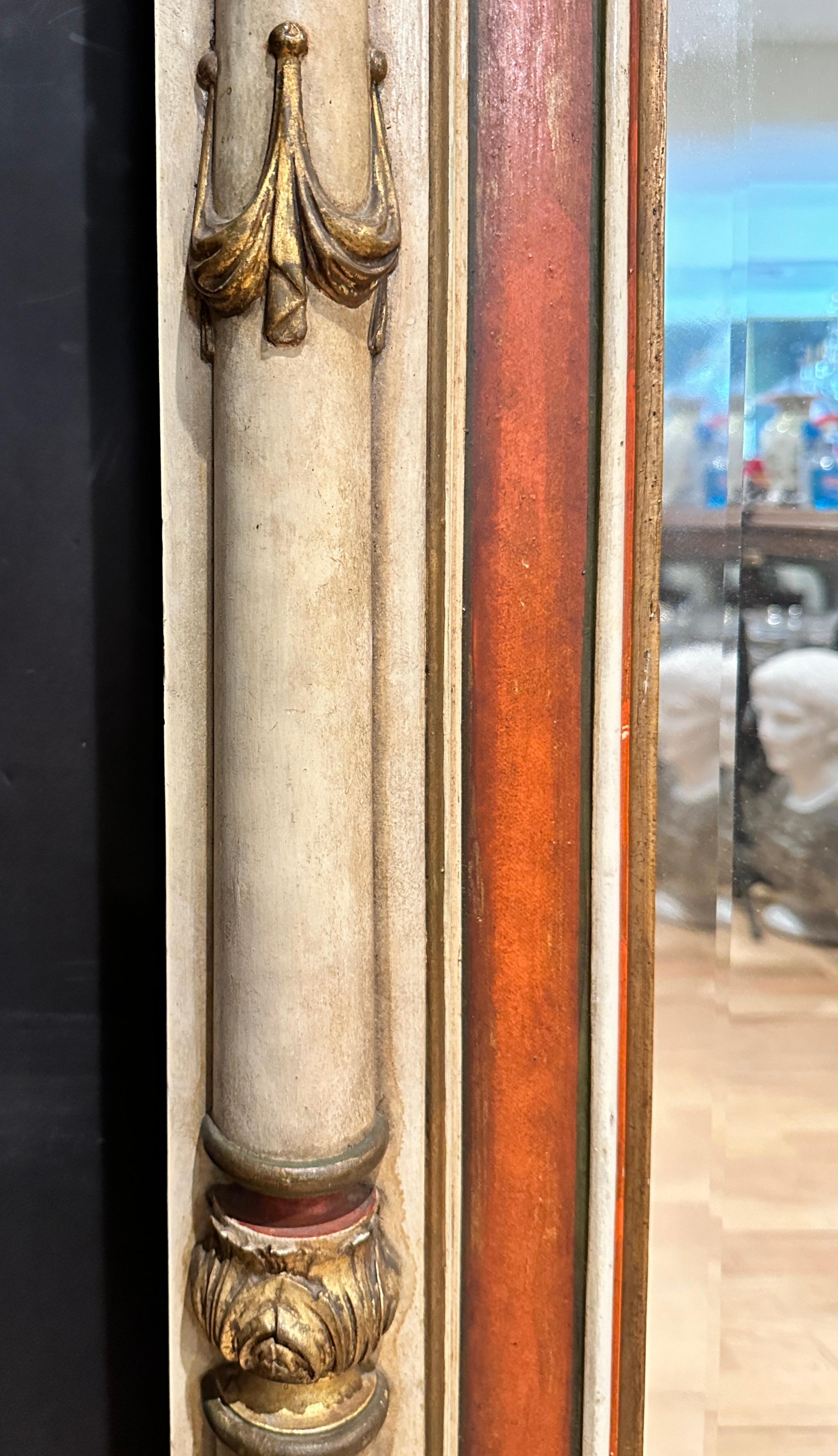 Italian Regency Gilt And Painted Mirror For Sale