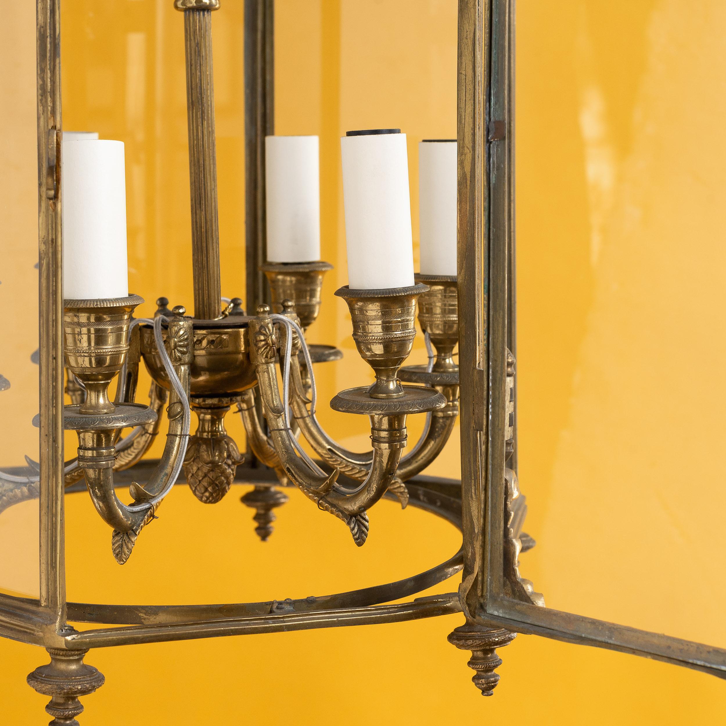 Regency-Hallenlaterne aus vergoldetem Messing im Angebot 5