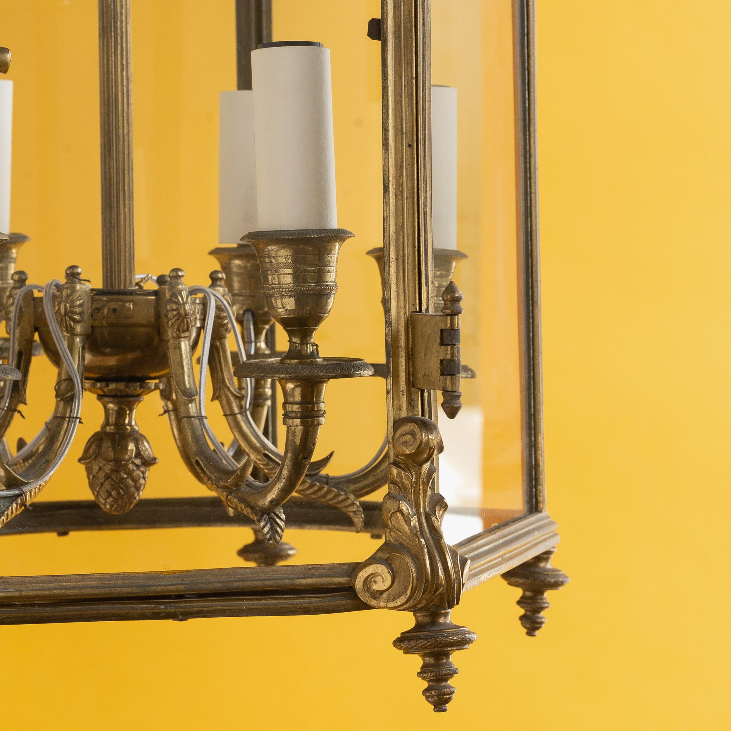 Regency-Hallenlaterne aus vergoldetem Messing im Angebot 7