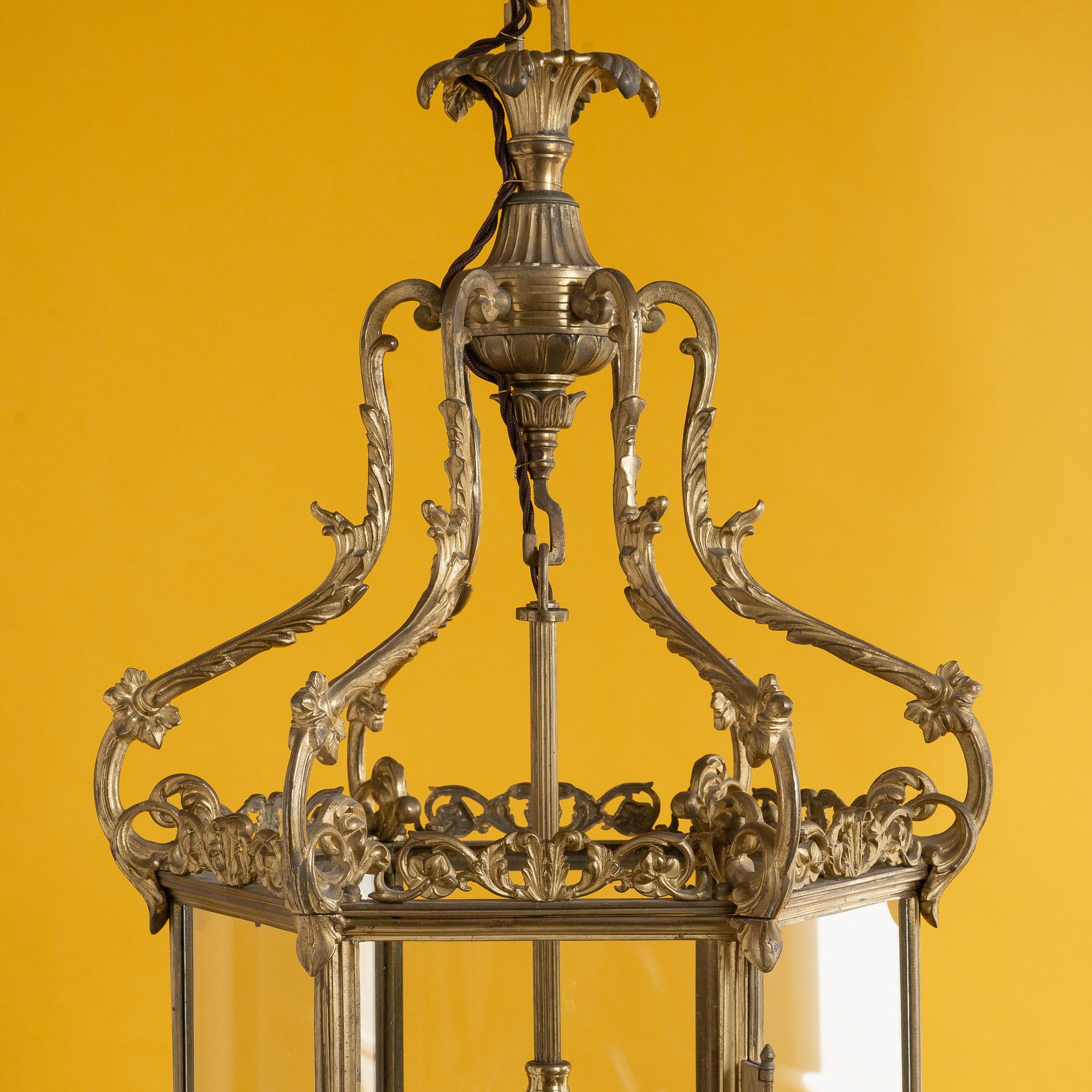 Regency-Hallenlaterne aus vergoldetem Messing im Angebot 8
