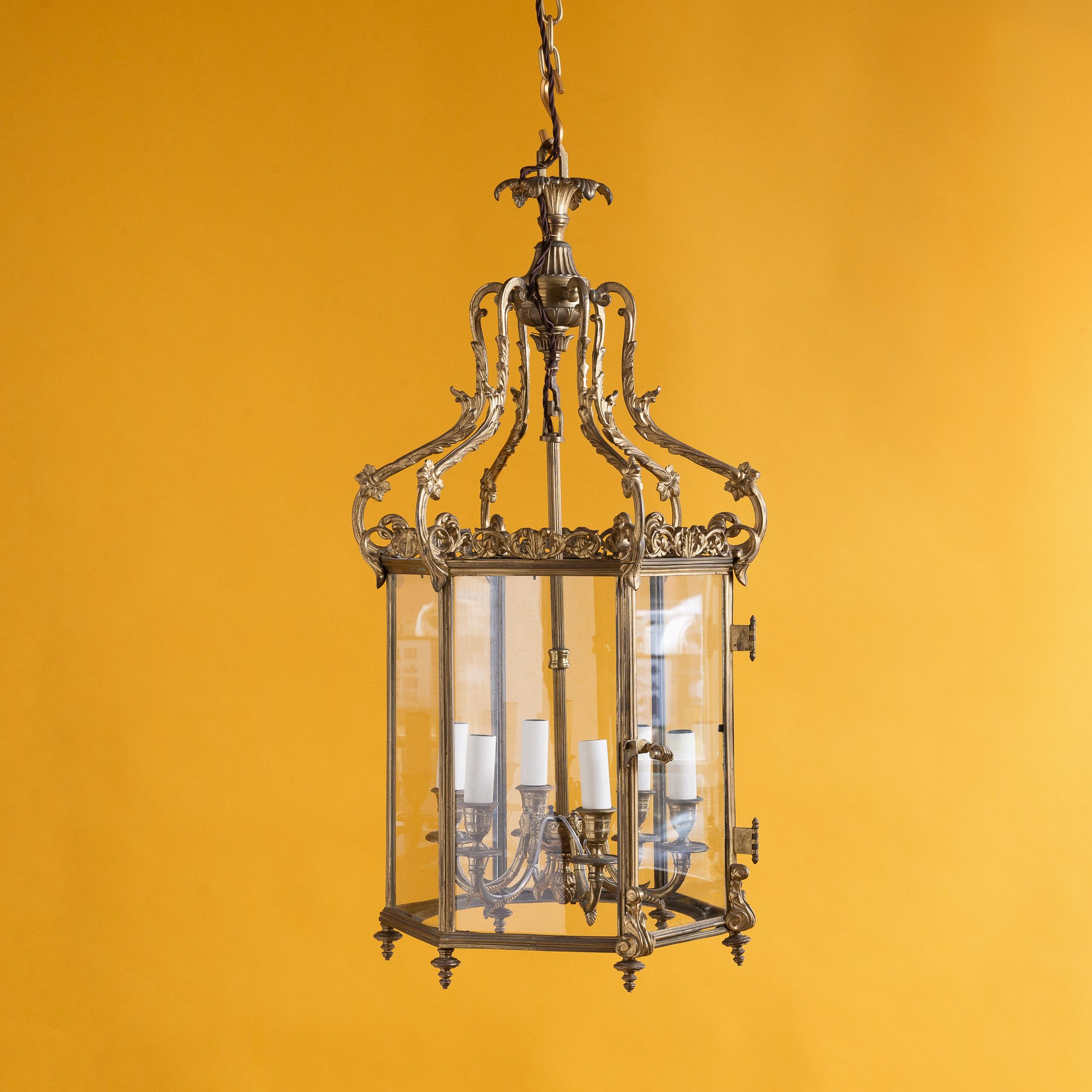 Regency-Hallenlaterne aus vergoldetem Messing im Angebot 10